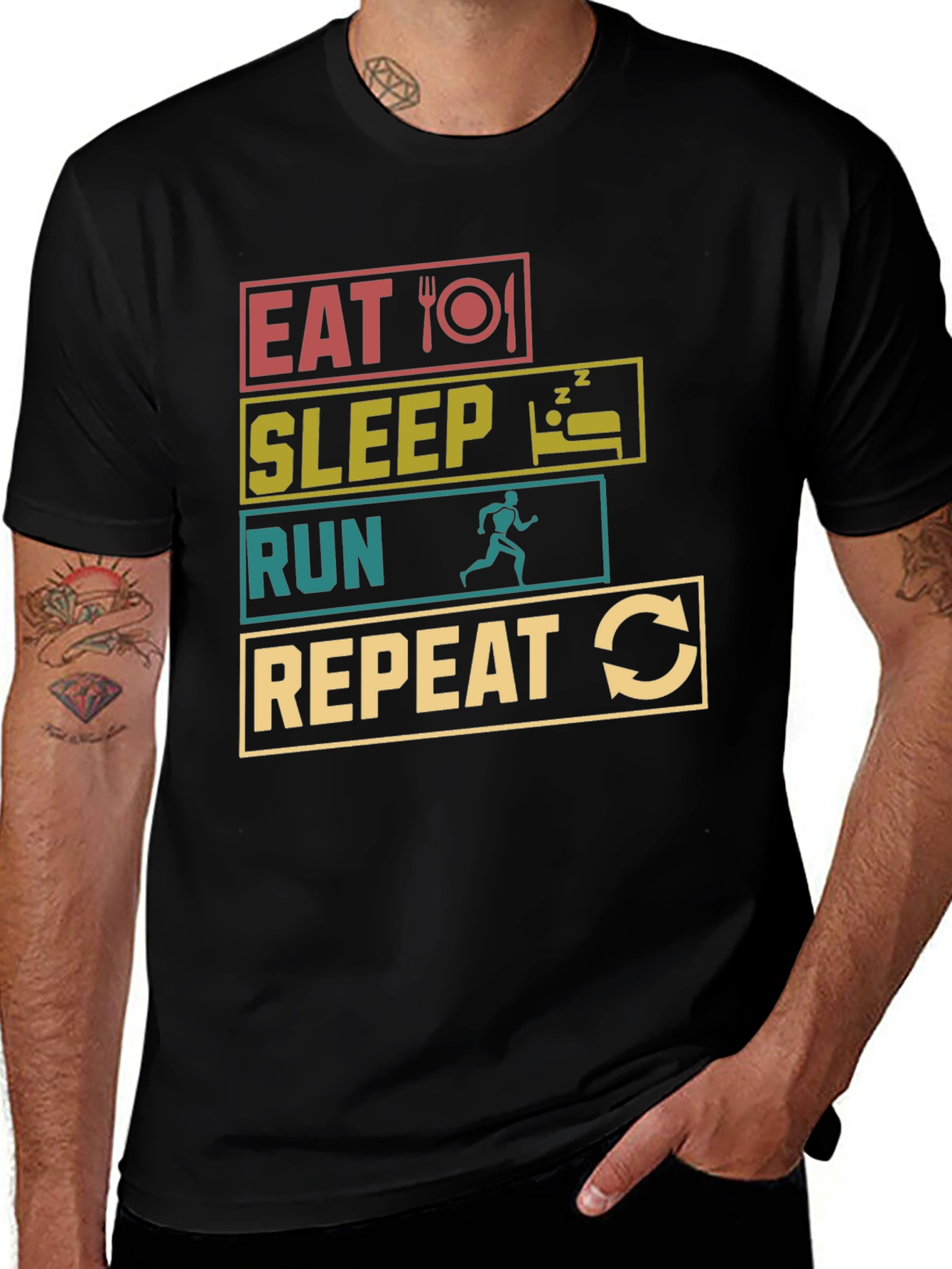 Eat Sleep Run Repeat Graphic Tee