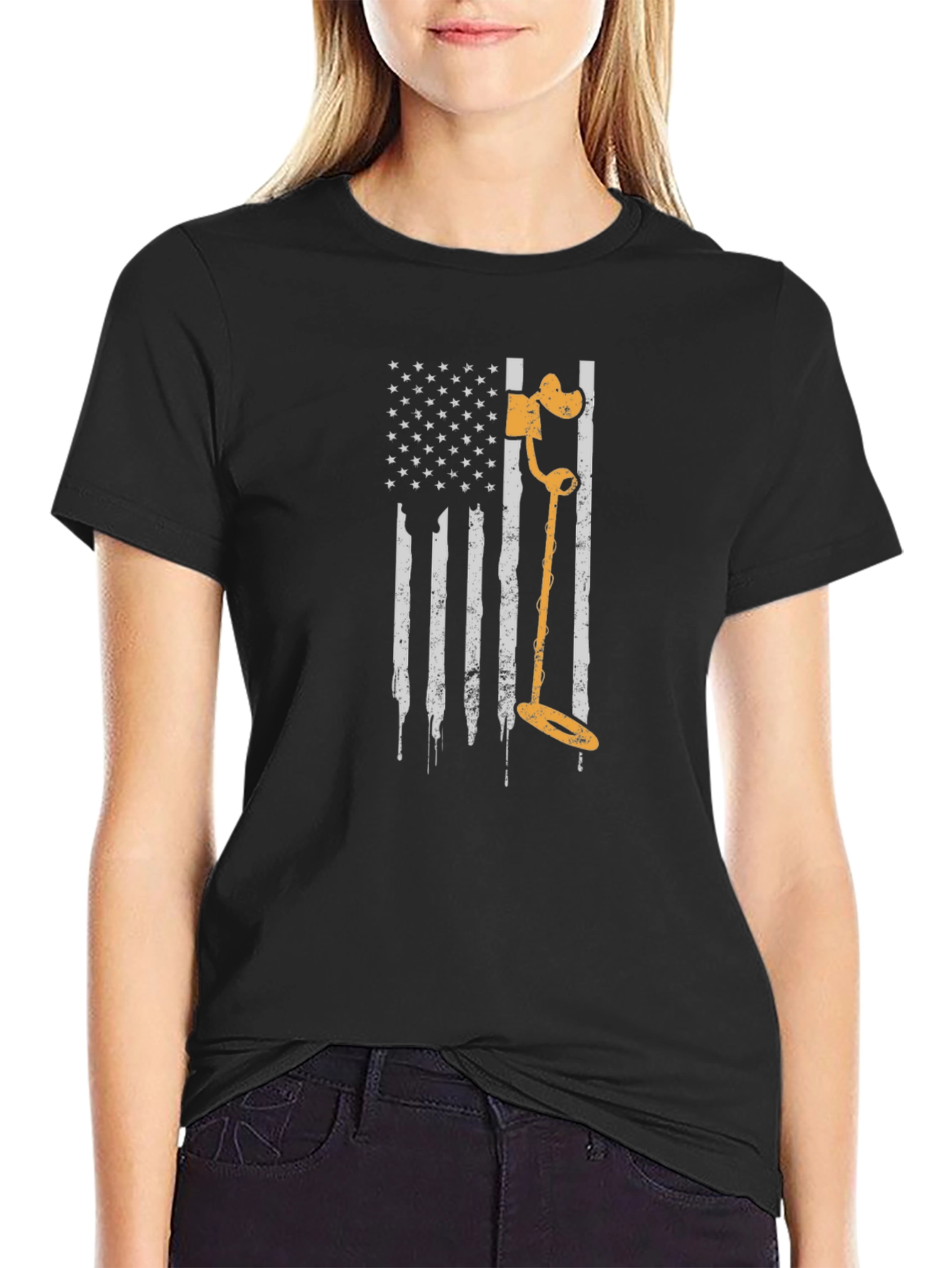 Metal Detecting USA Flag T-Shirt