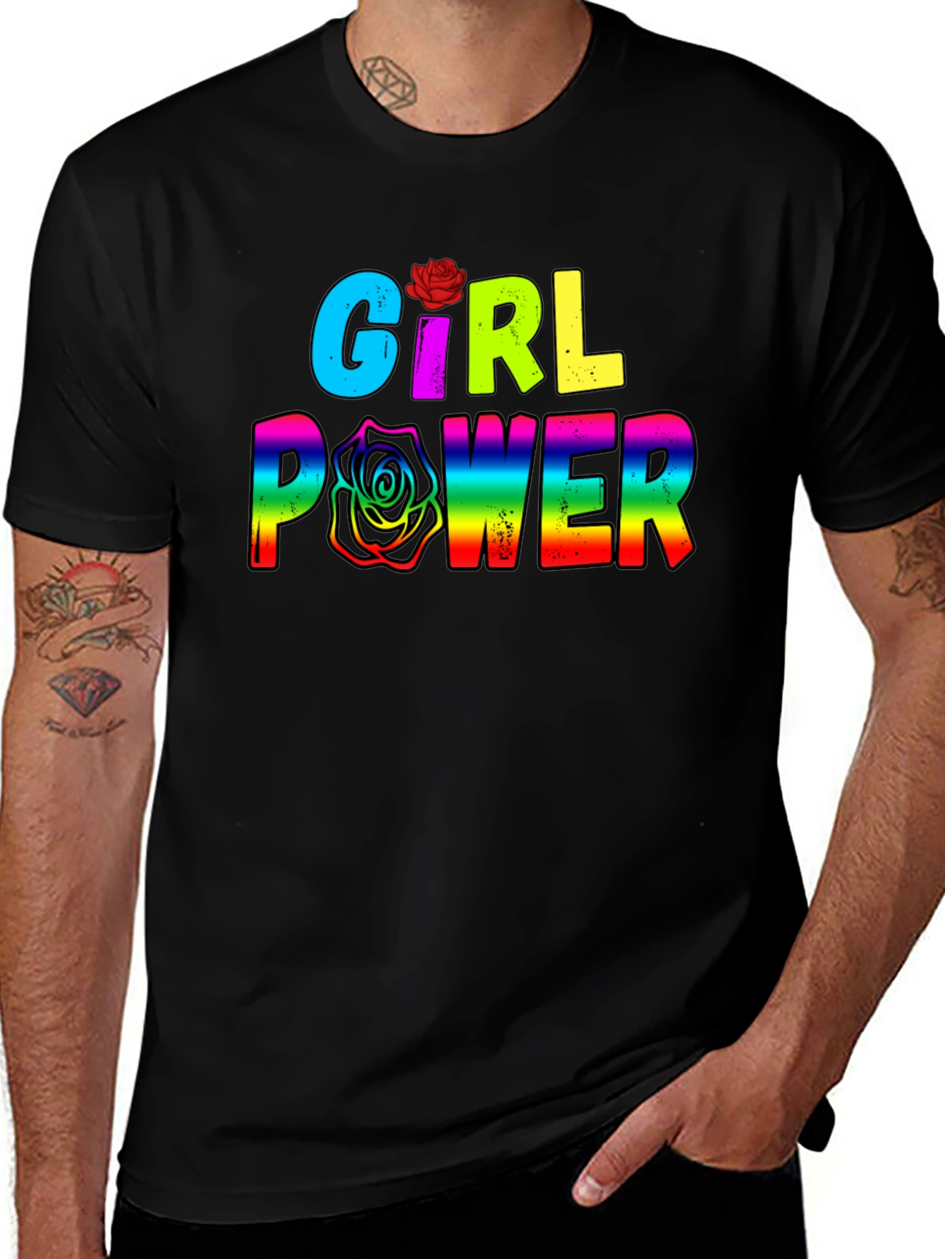 Girl Power Rainbow Graphic Tee