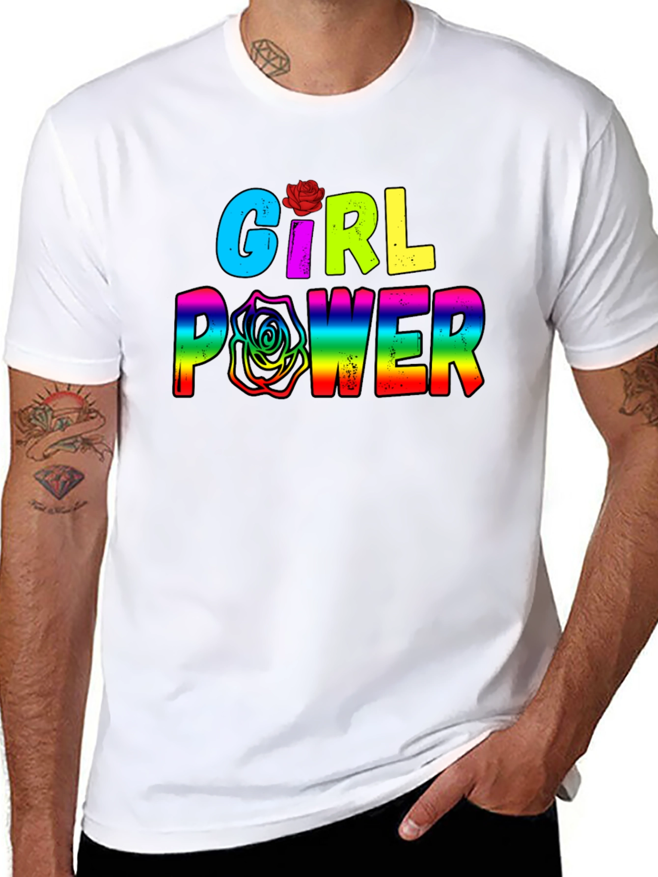 Girl Power Rainbow Graphic Tee