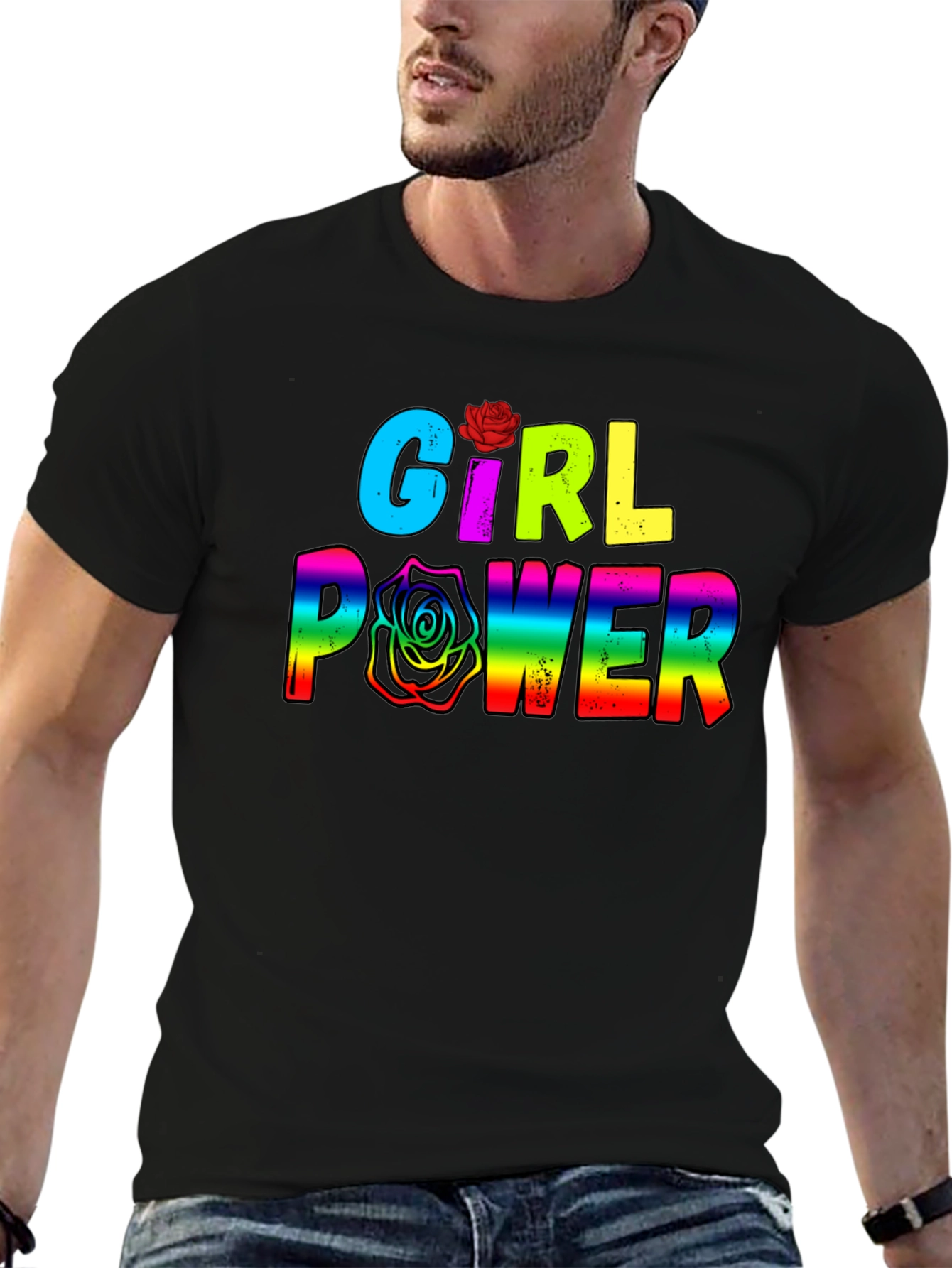 Girl Power Rainbow Graphic Tee