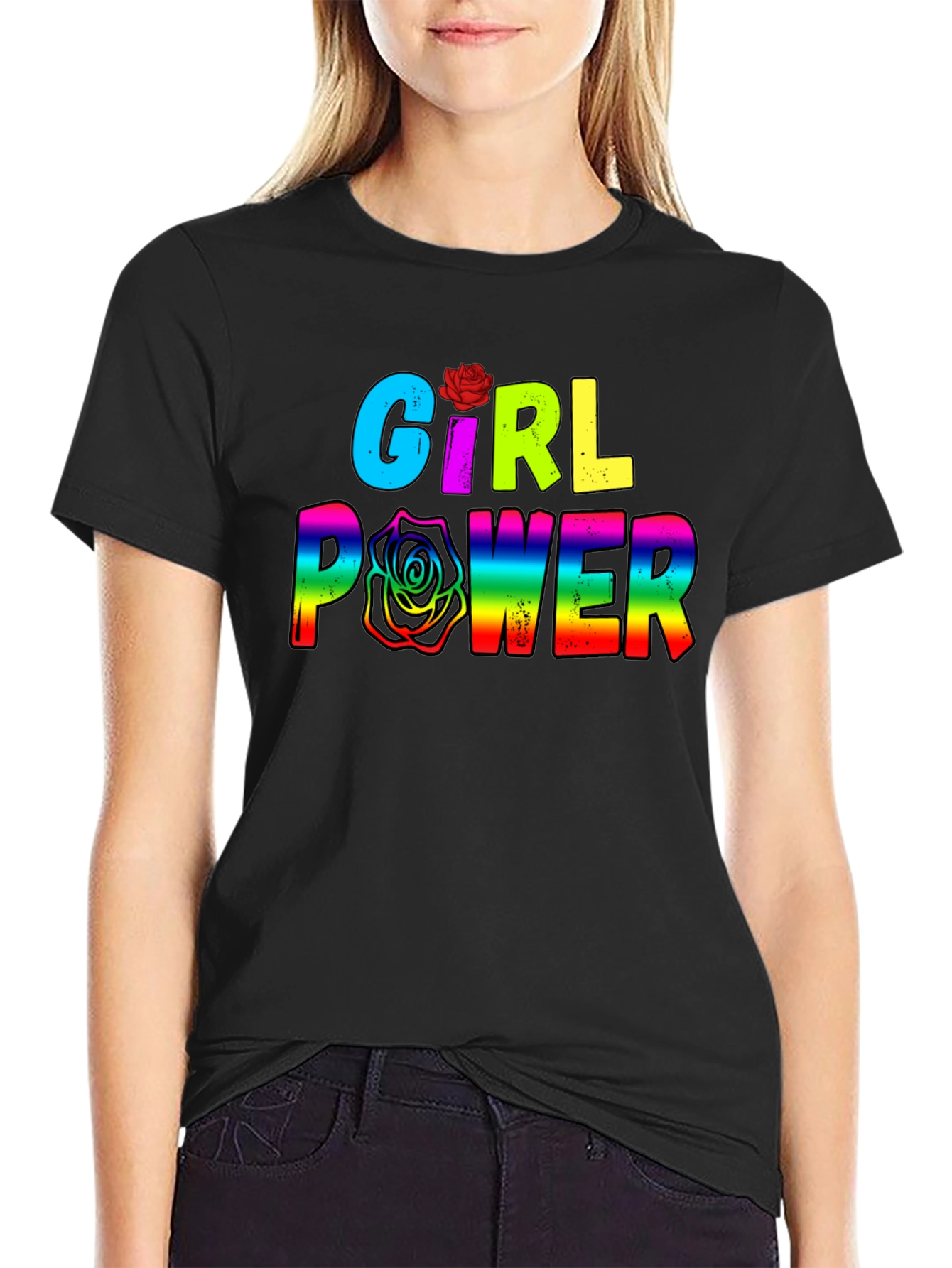 Girl Power Rainbow Graphic Tee