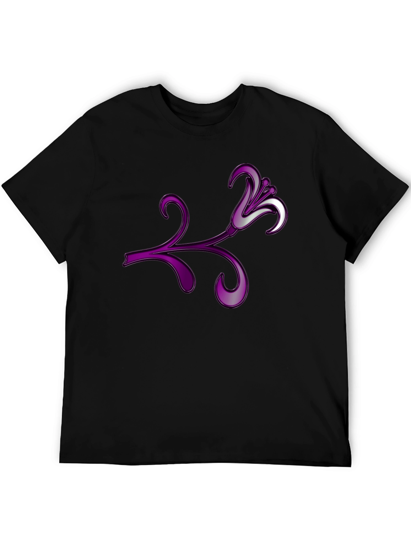 Floral Design Black T-Shirt - Stylish and Unique