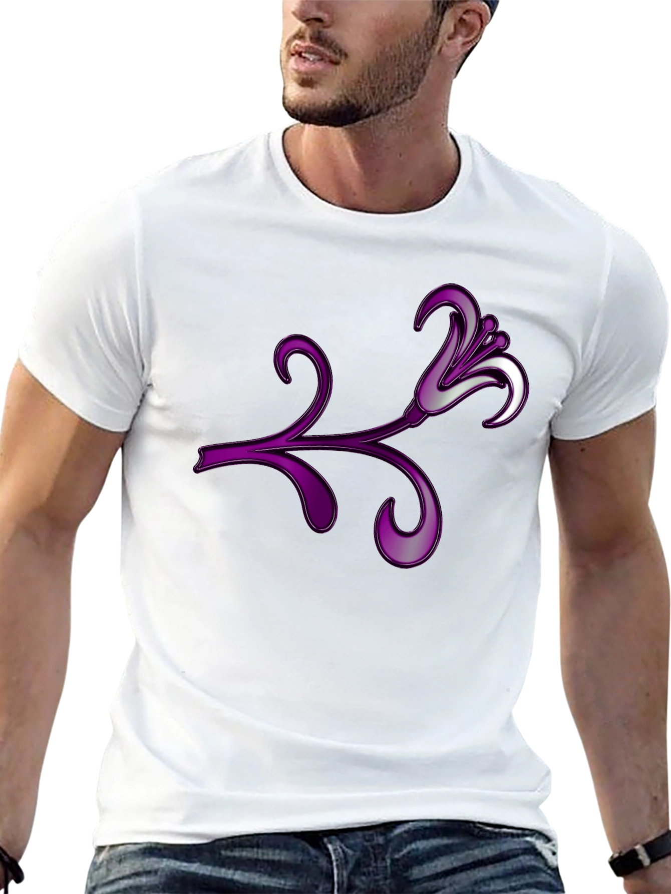 Floral Design Black T-Shirt - Stylish and Unique
