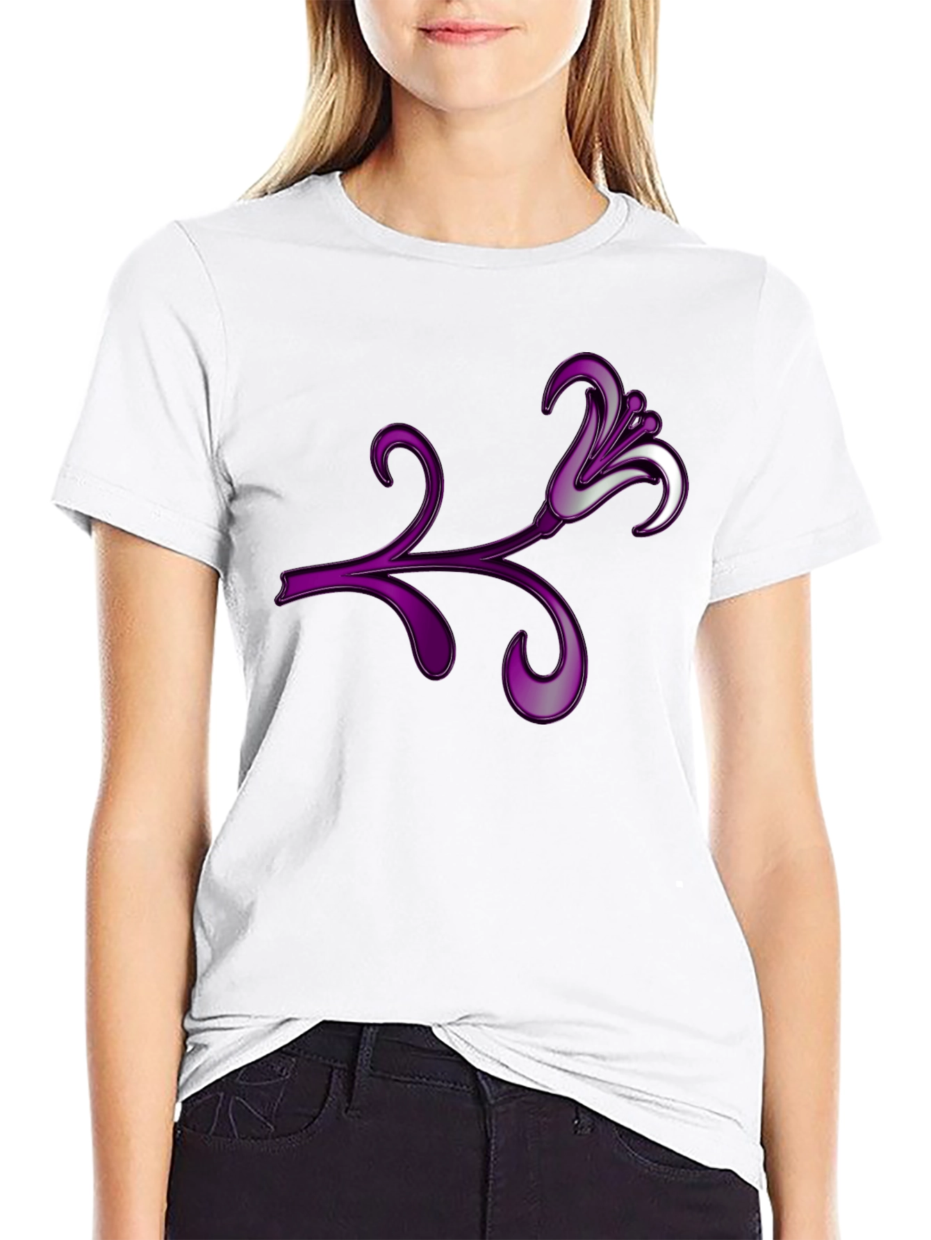 Floral Design Black T-Shirt - Stylish and Unique