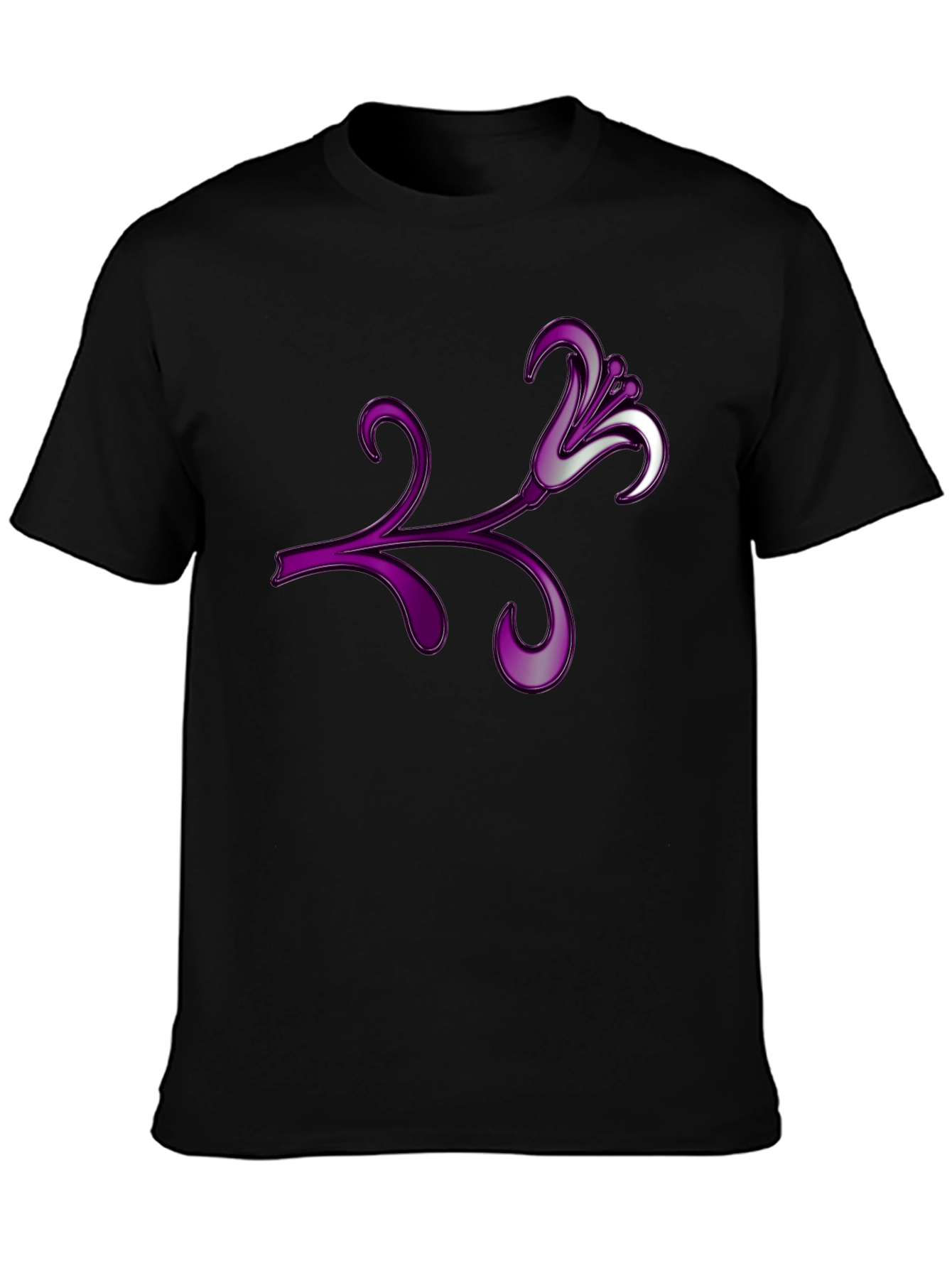Floral Design Black T-Shirt - Stylish and Unique