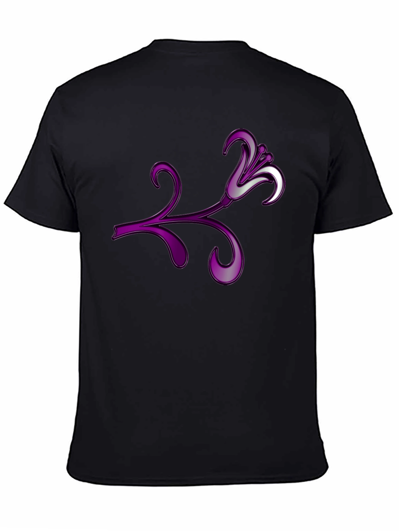 Floral Design Black T-Shirt - Stylish and Unique