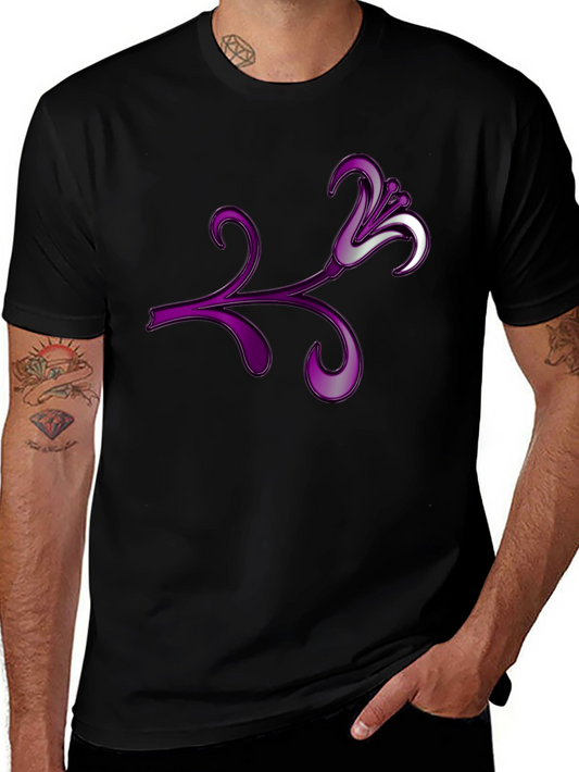 Floral Design Black T-Shirt - Stylish and Unique