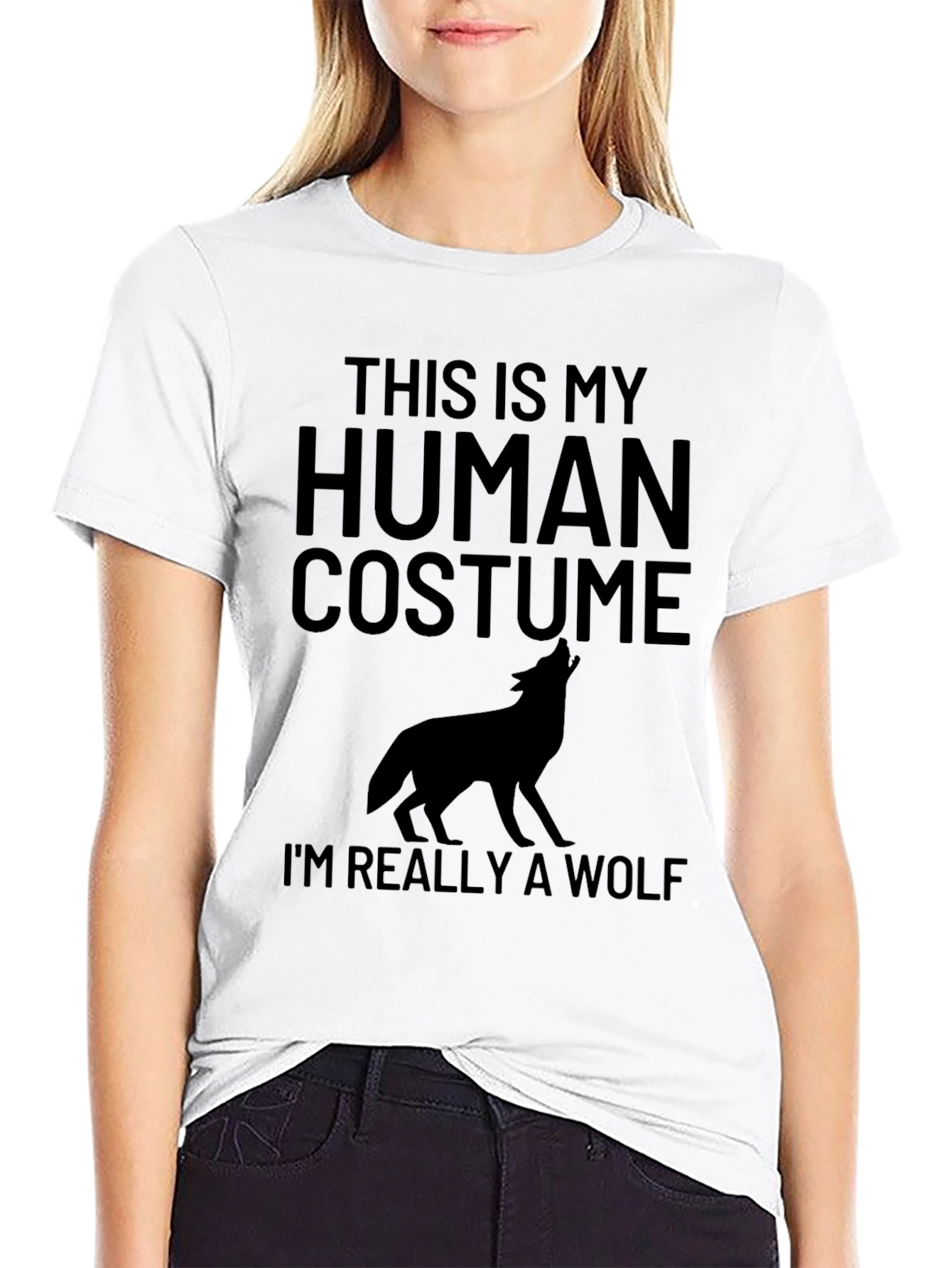 Human Costume Wolf T-Shirt - Fun Halloween Tee