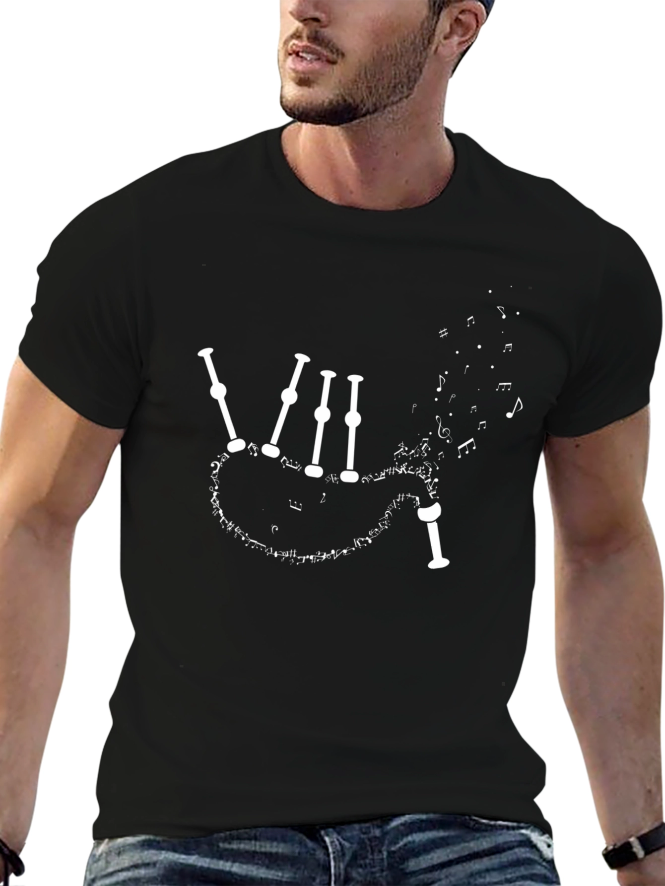 Bagpipe Music Note Graphic T-Shirt