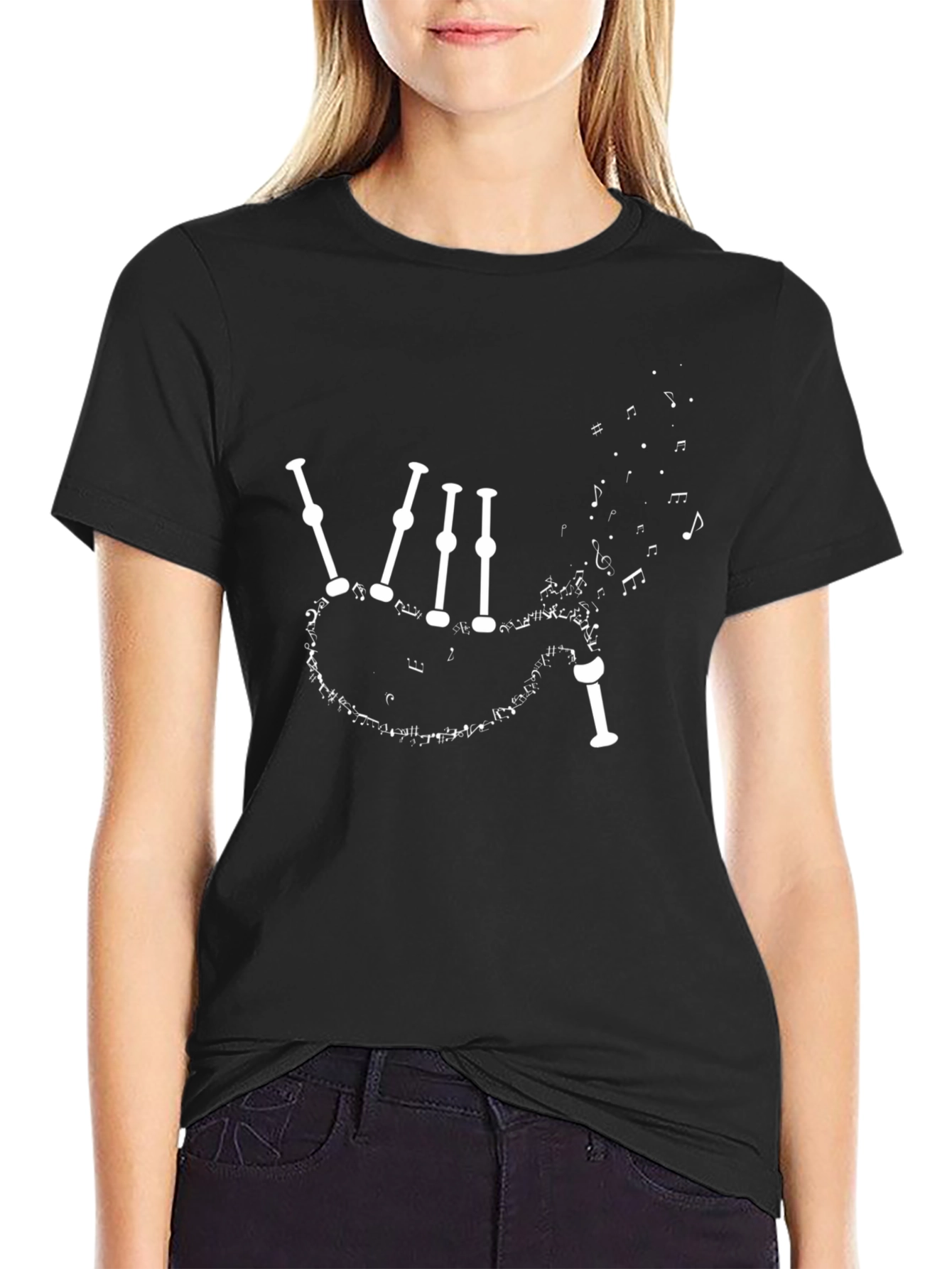 Bagpipe Music Note Graphic T-Shirt