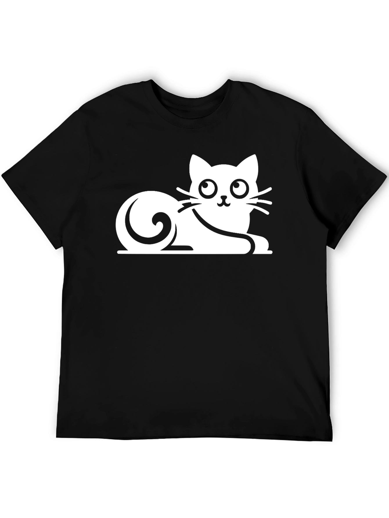 Cute Cat Graphic Tee - Black T-Shirt