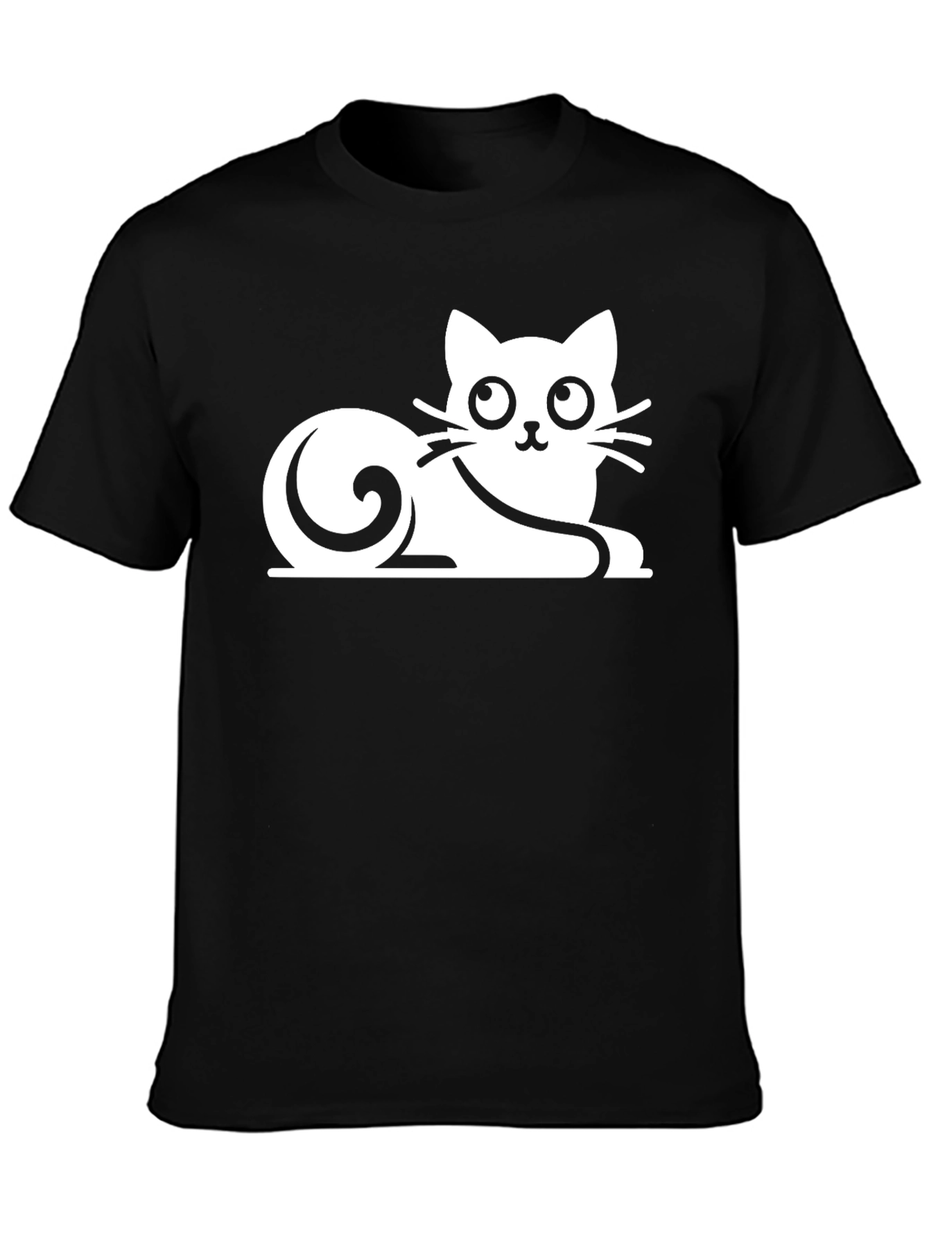 Cute Cat Graphic Tee - Black T-Shirt