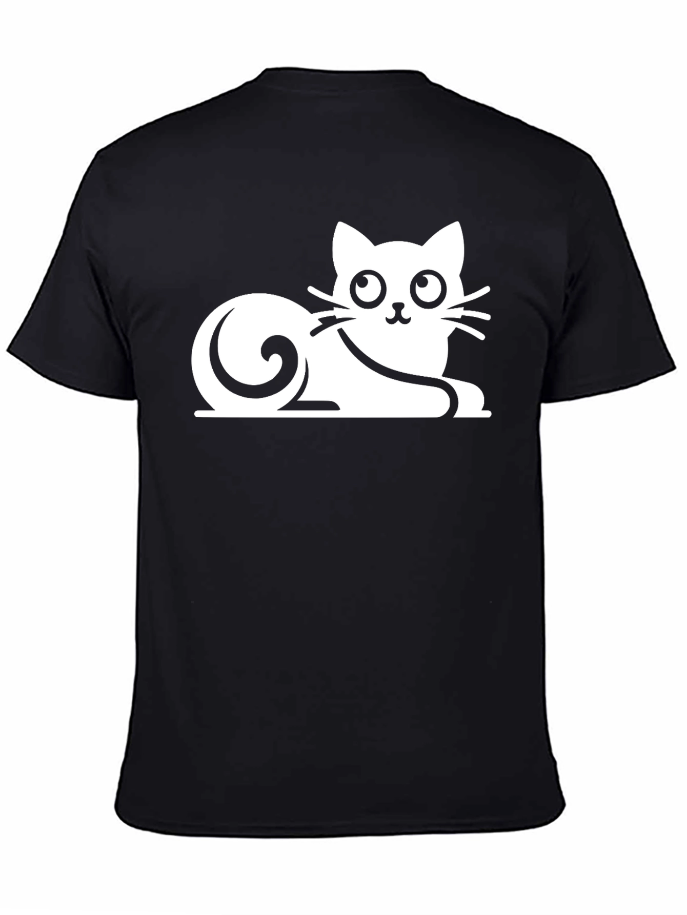 Cute Cat Graphic Tee - Black T-Shirt