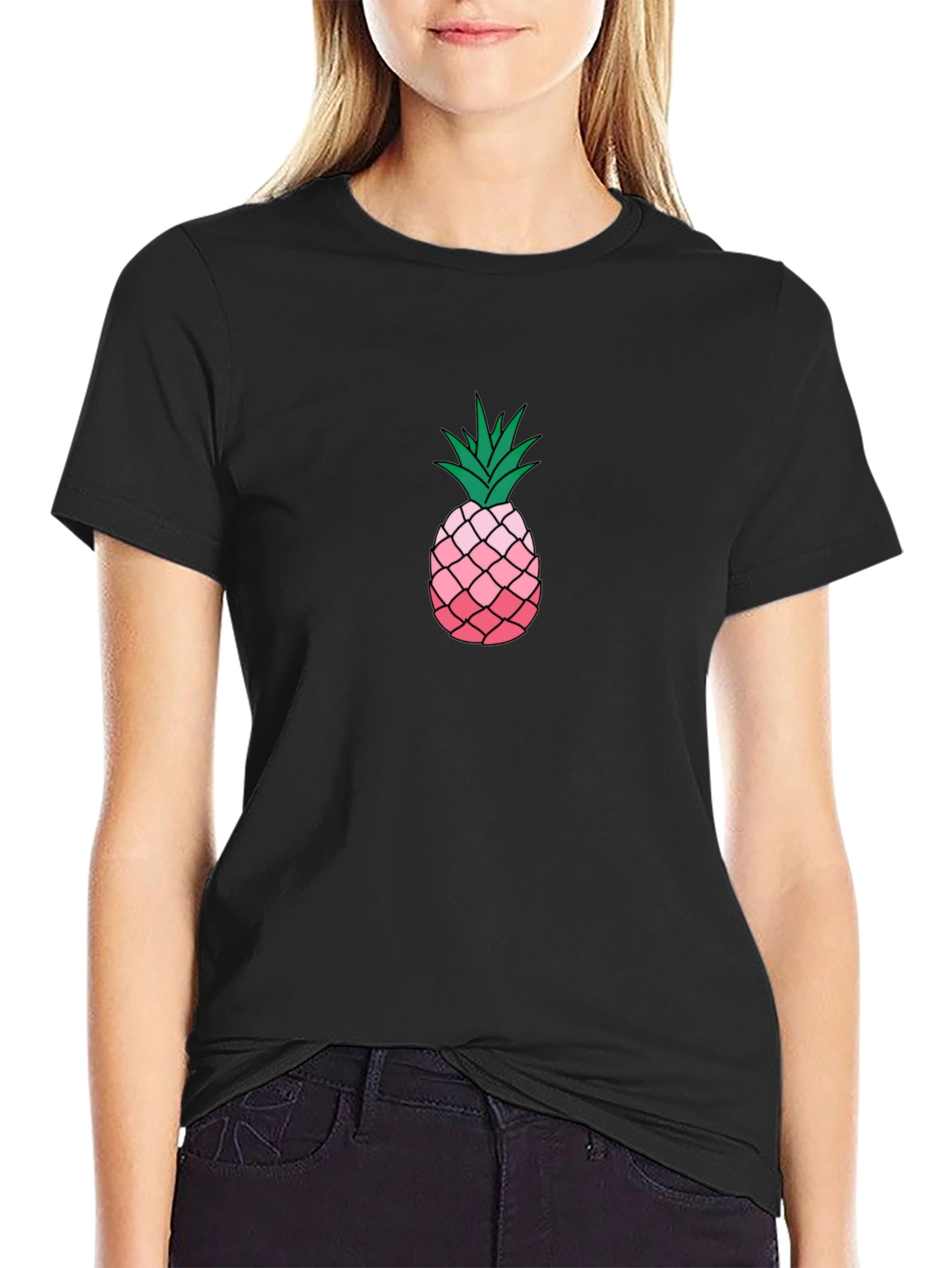 Pineapple Graphic Black T-Shirt