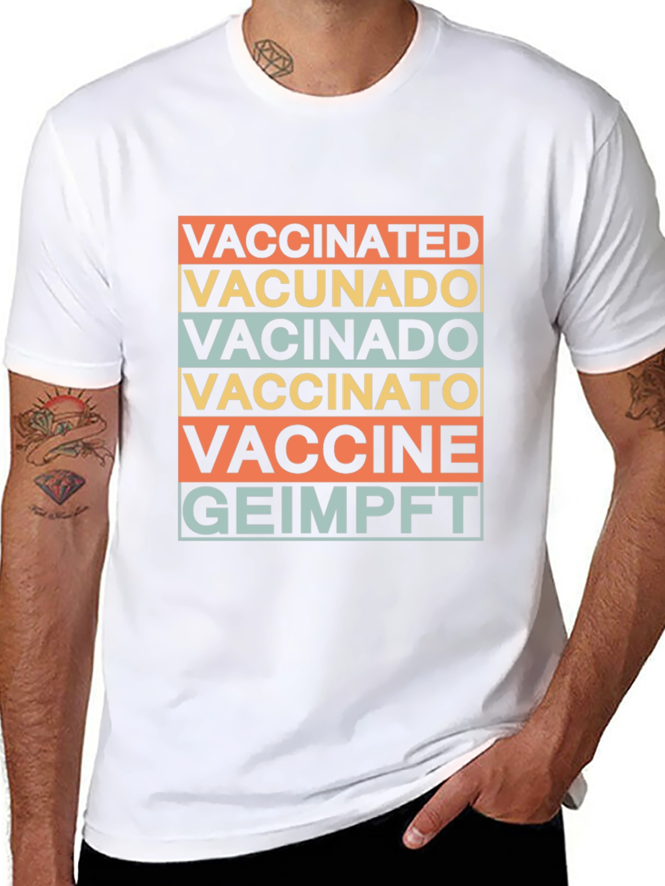 Vaccinated Languages Graphic T-Shirt - Stylish Comfort