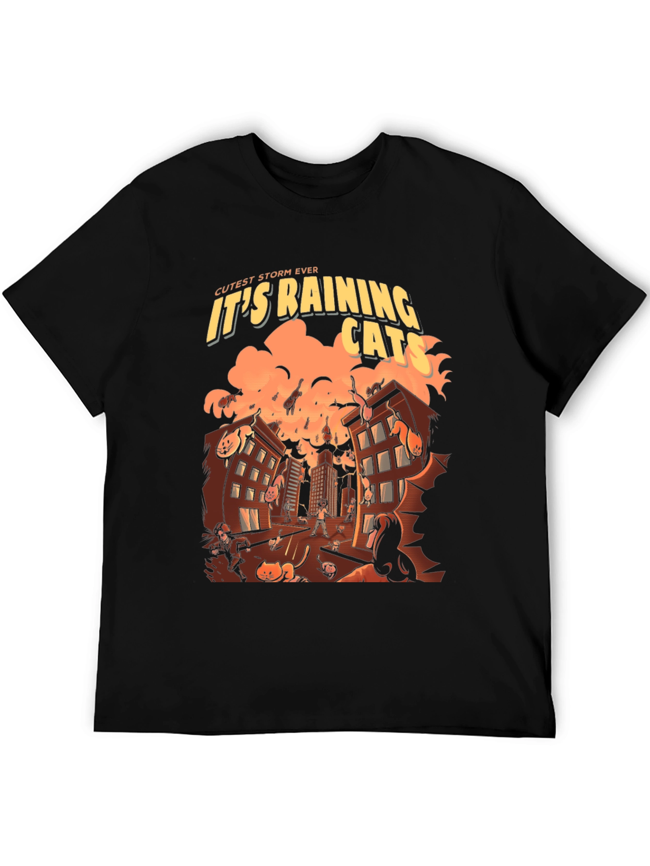 Its Raining Cats T-Shirt - Novelty Graphic Tee