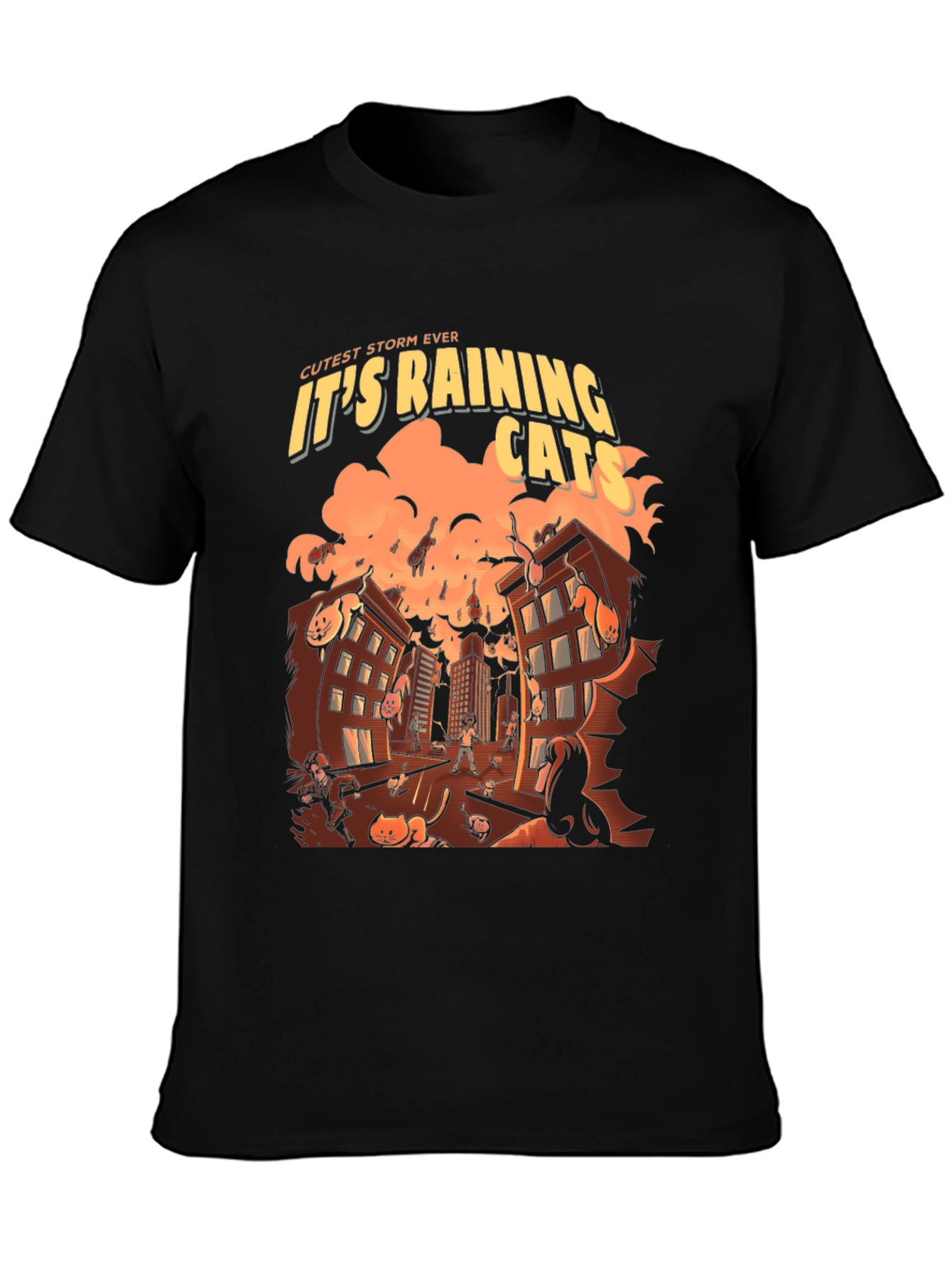 Its Raining Cats T-Shirt - Novelty Graphic Tee