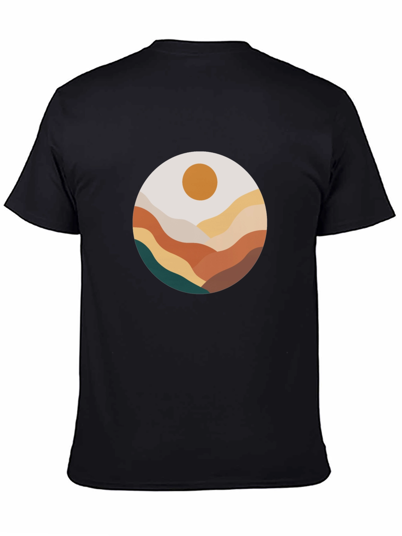 Abstract Landscape Graphic Tee - Black