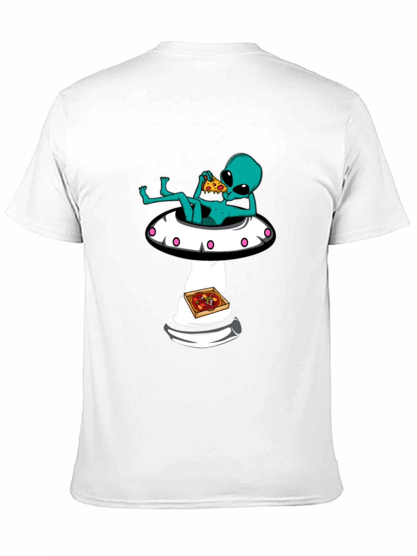 Alien Pizza T-Shirt - Relaxed Fit Black Cotton Tee