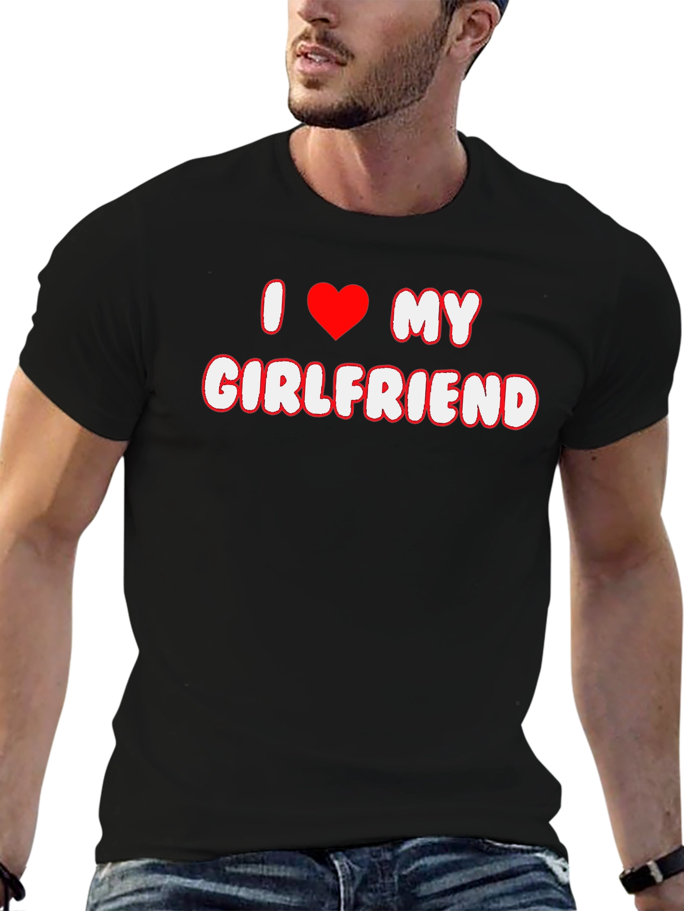 I Heart My Girlfriend T-Shirt - Mens Black Tee