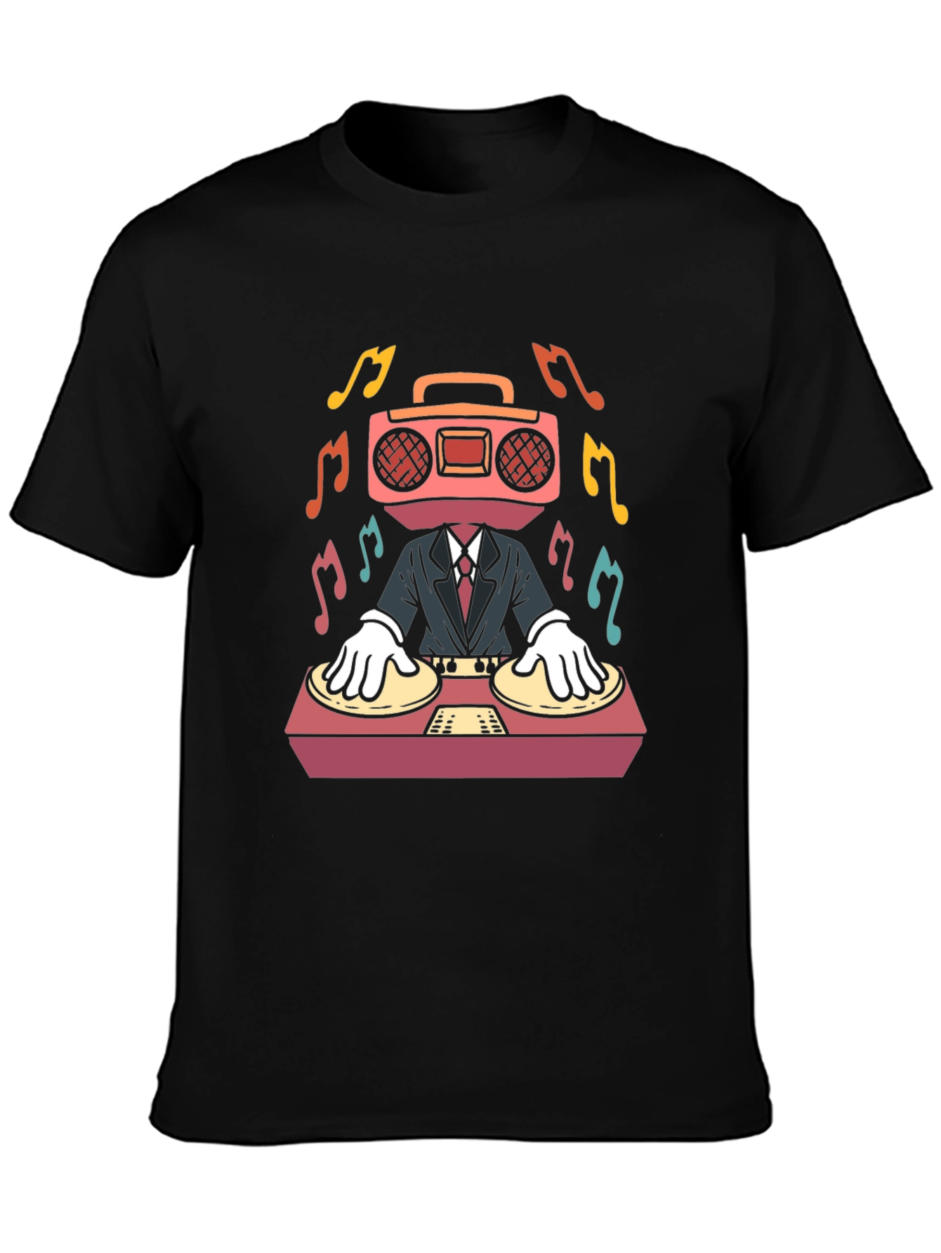 DJ Boombox Head T-Shirt - Music Lover Tee
