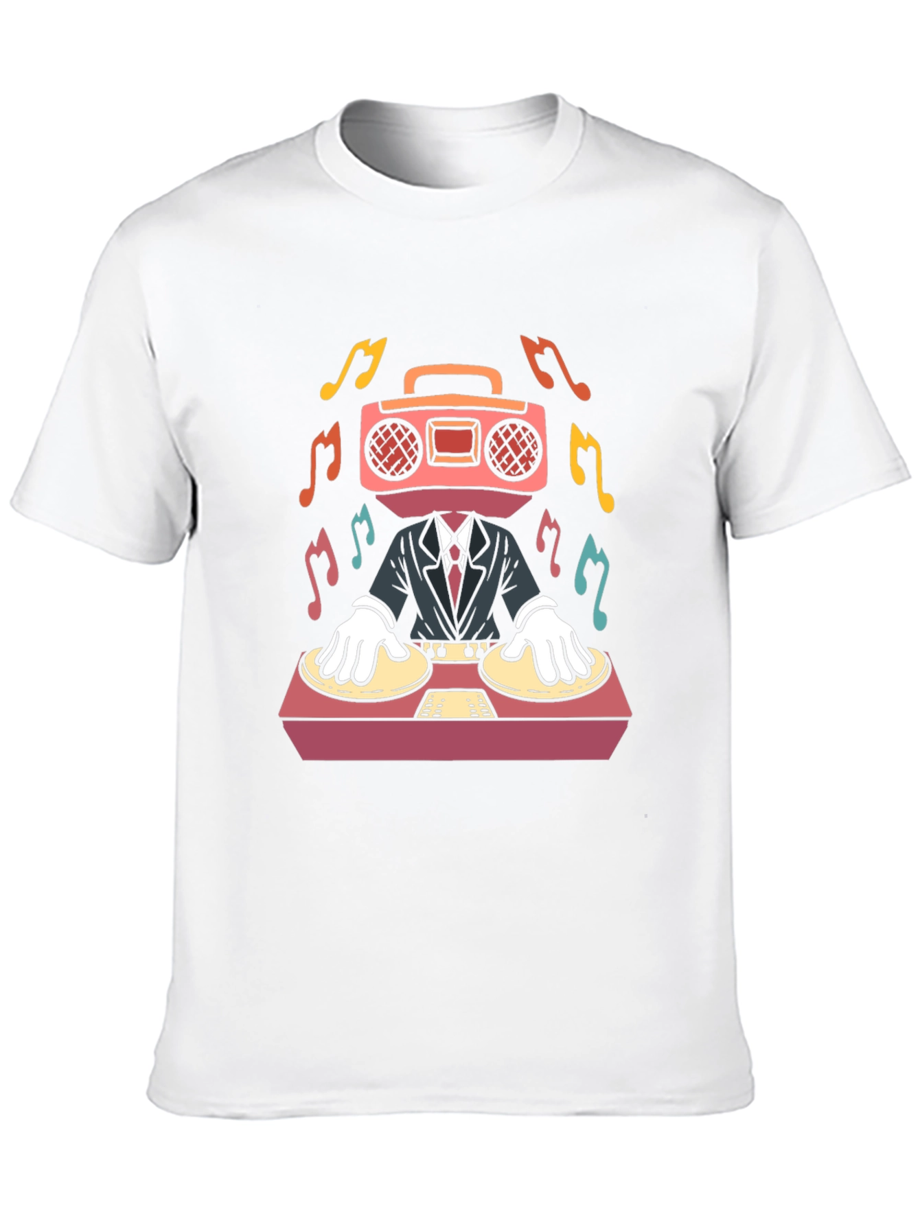 DJ Boombox Head T-Shirt - Music Lover Tee
