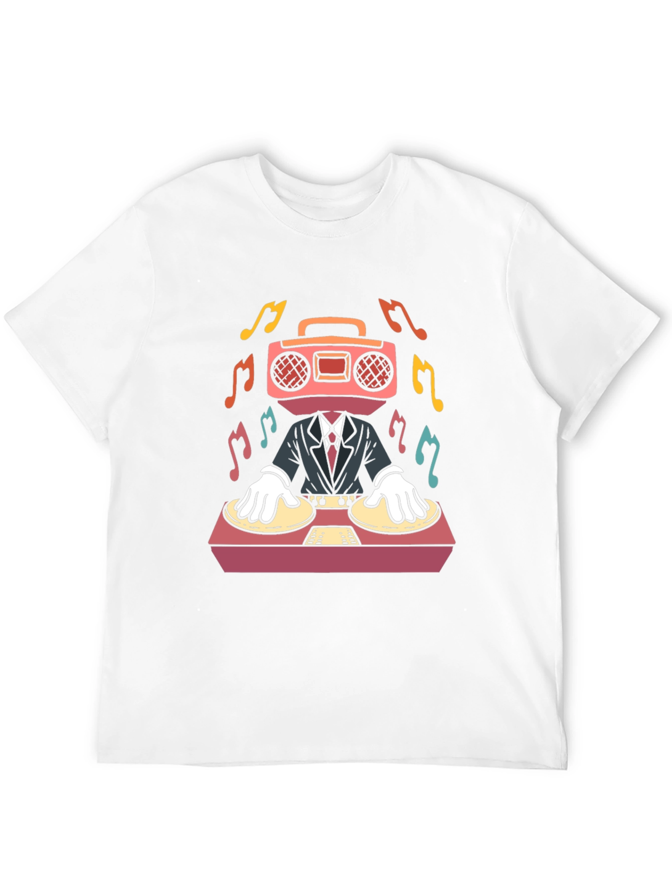 DJ Boombox Head T-Shirt - Music Lover Tee