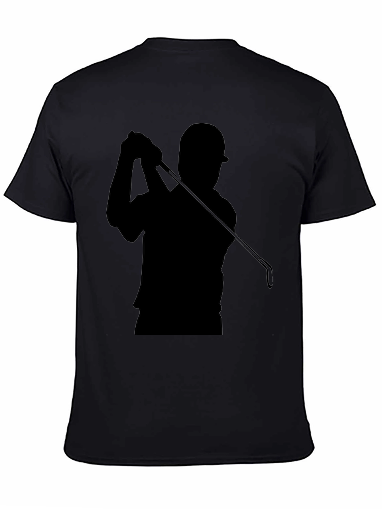 Golfer Silhouette Graphic Tee - Black