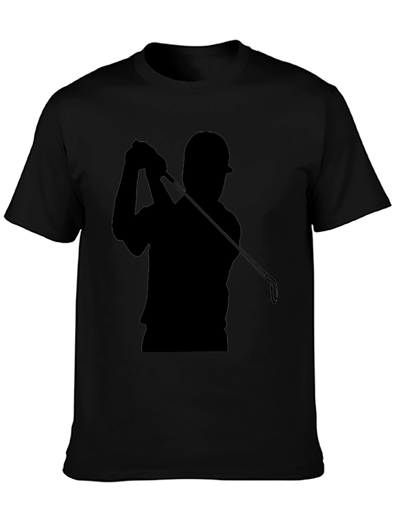 Golfer Silhouette Graphic Tee - Black
