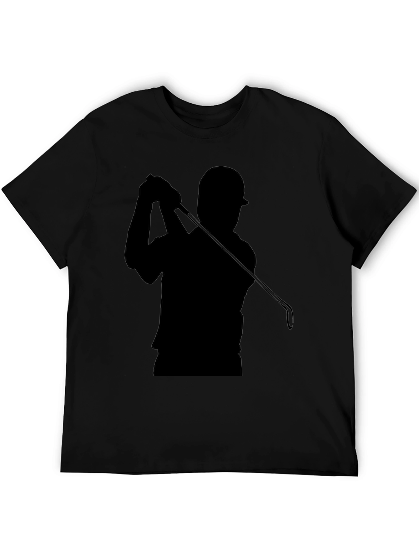 Golfer Silhouette Graphic Tee - Black