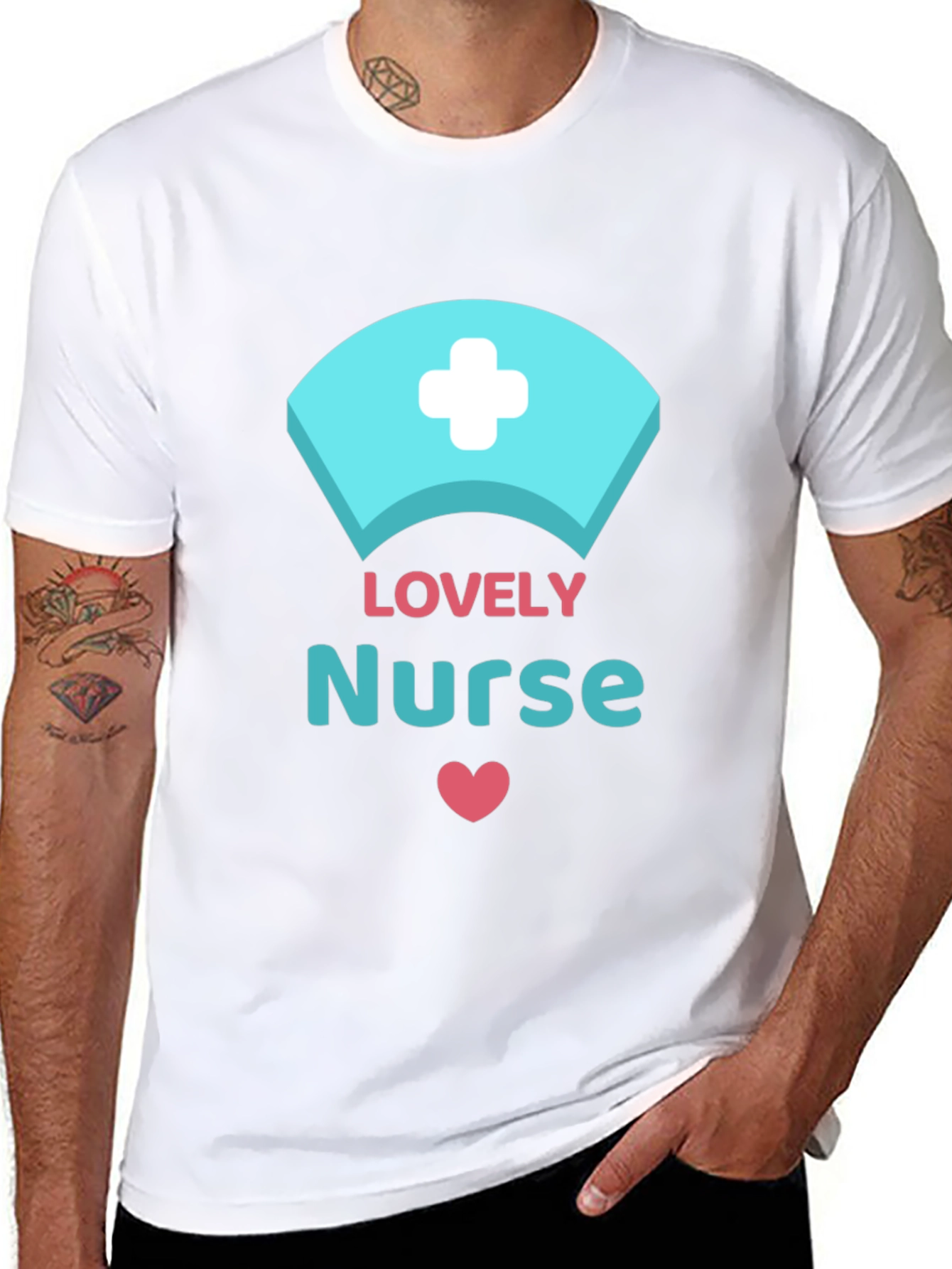 Lovely Nurse Graphic T-Shirt Black Unisex