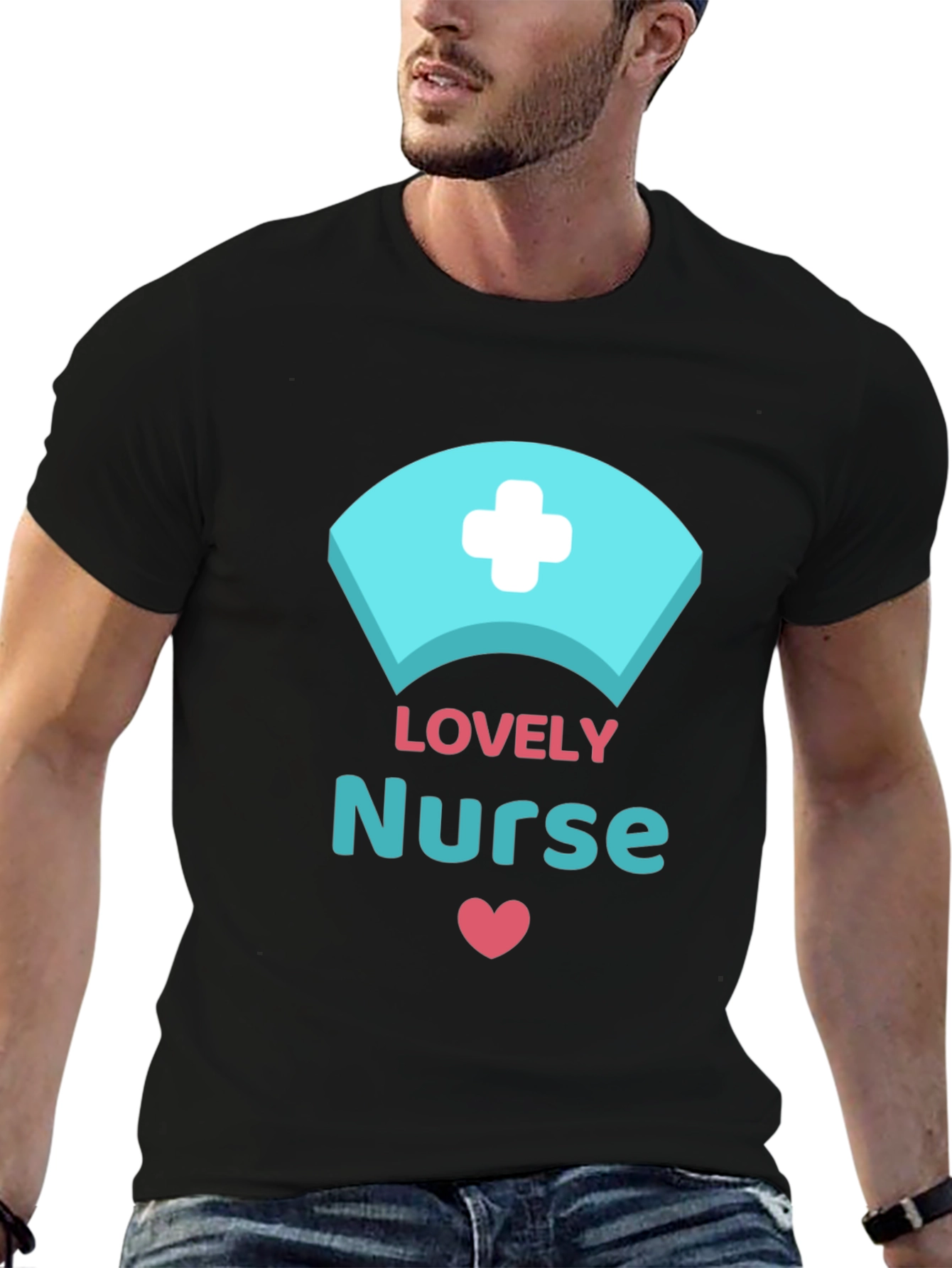 Lovely Nurse Graphic T-Shirt Black Unisex