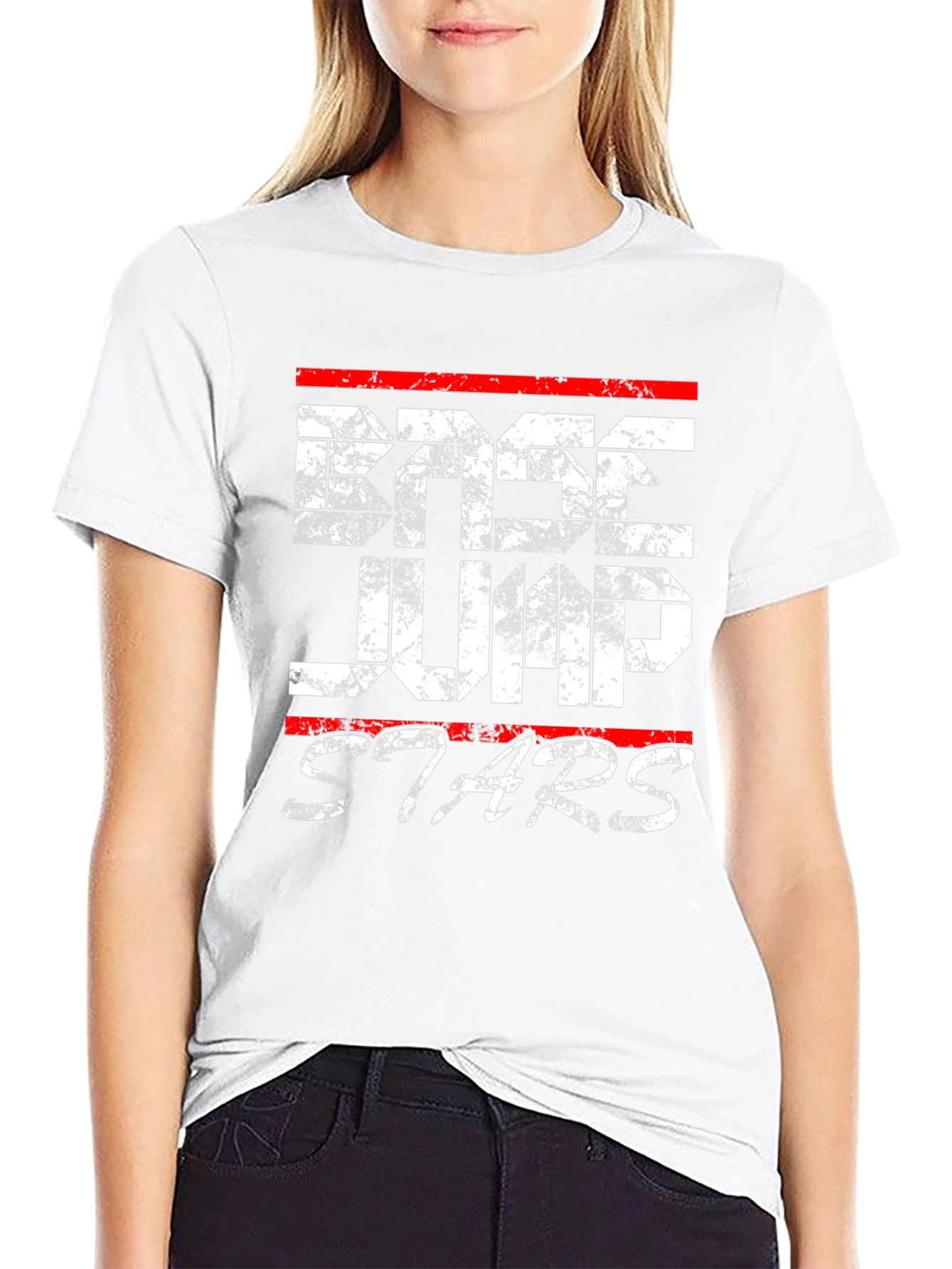 Doge Jump Stars Black Graphic T-Shirt