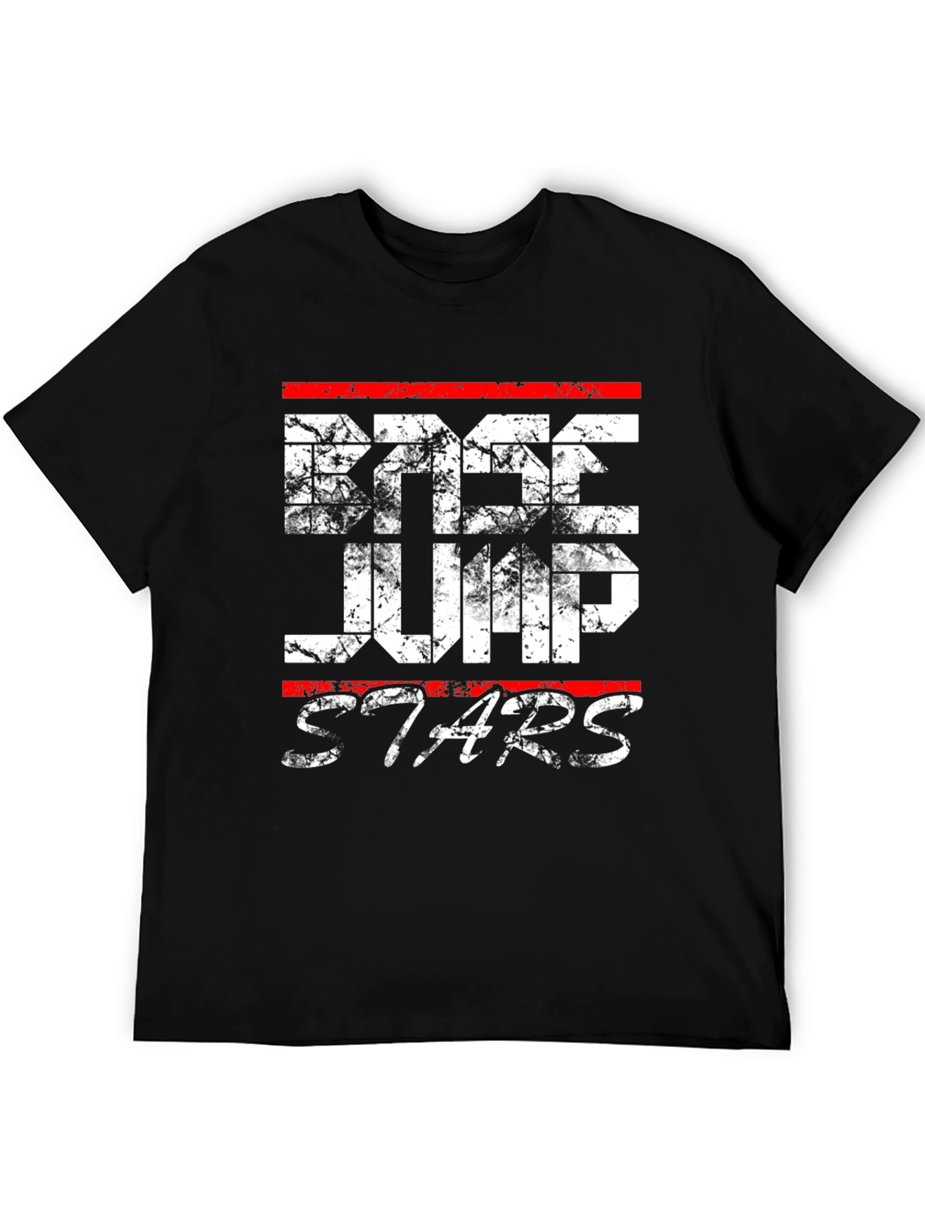 Doge Jump Stars Black Graphic T-Shirt