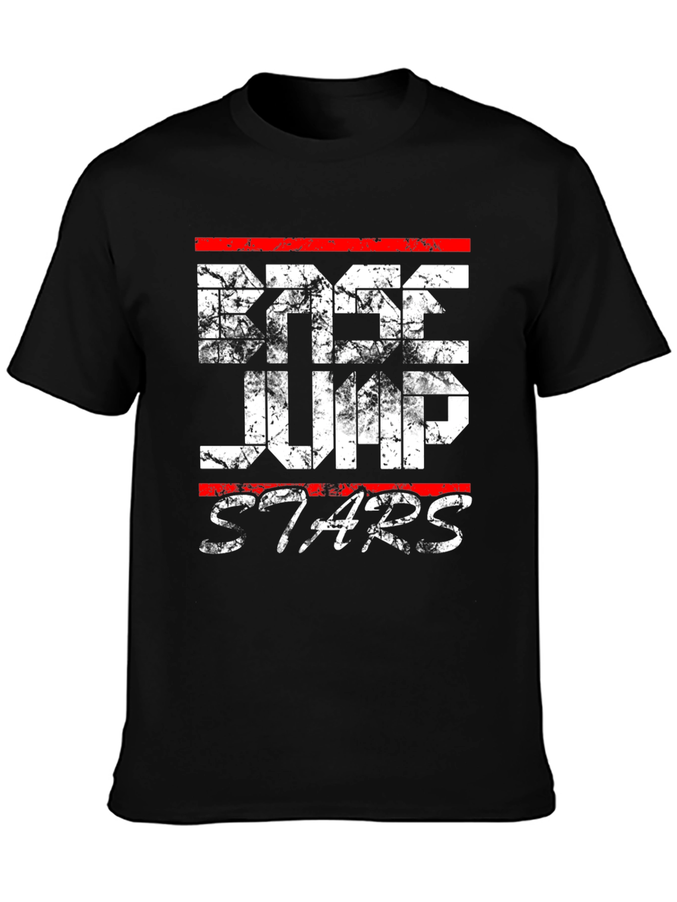 Doge Jump Stars Black Graphic T-Shirt