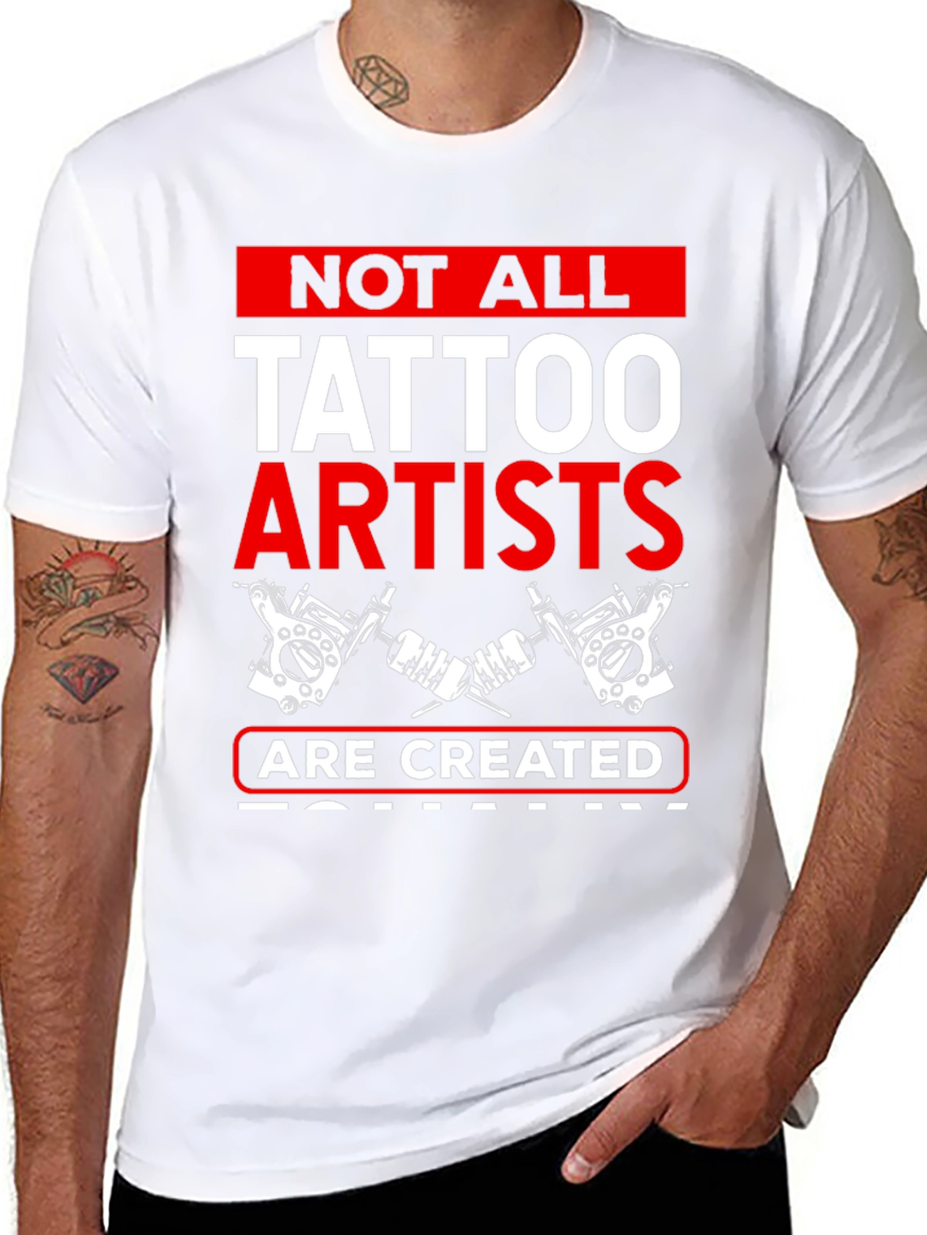 Tattoo Artist Graphic Tee - Black Cotton Blend T-Shirt