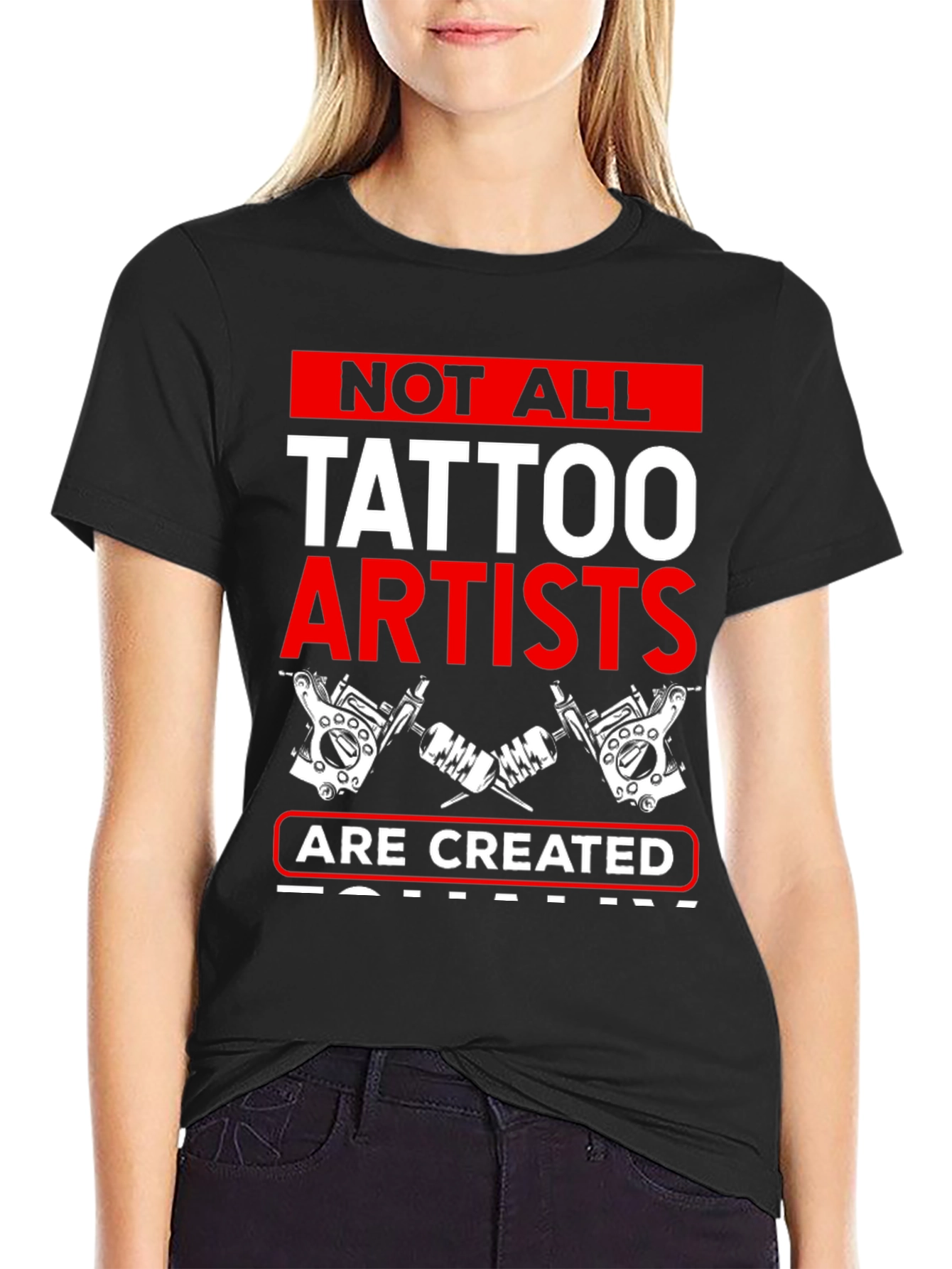 Tattoo Artist Graphic Tee - Black Cotton Blend T-Shirt