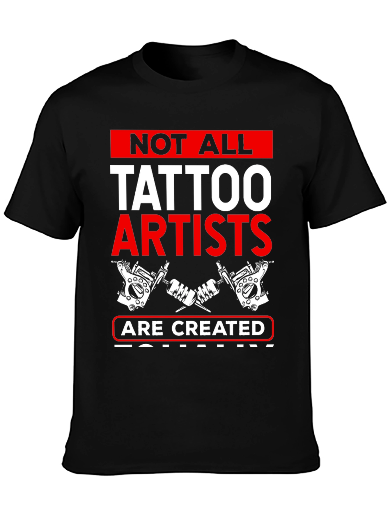 Tattoo Artist Graphic Tee - Black Cotton Blend T-Shirt