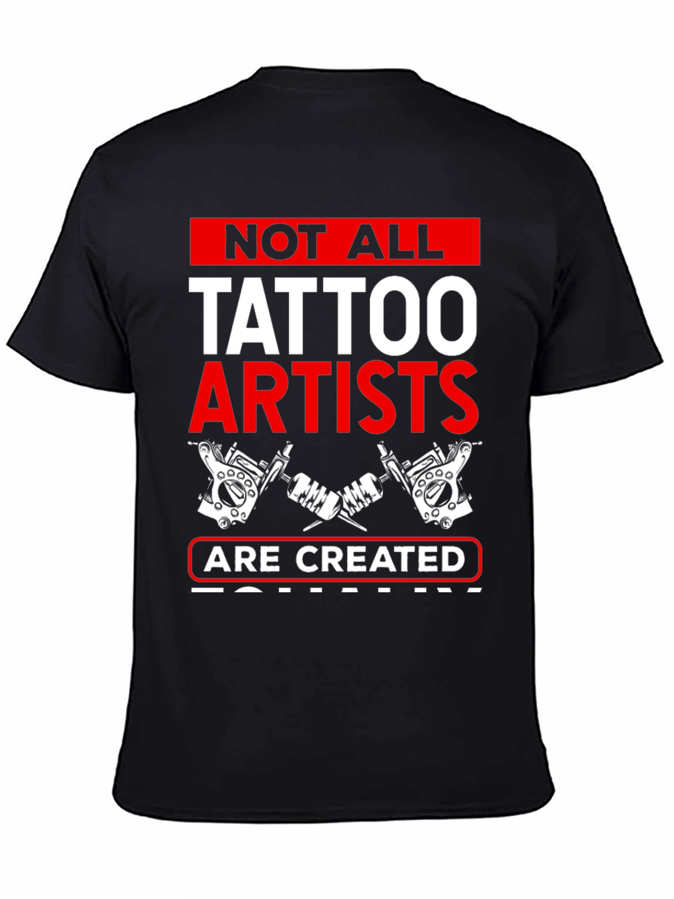 Tattoo Artist Graphic Tee - Black Cotton Blend T-Shirt