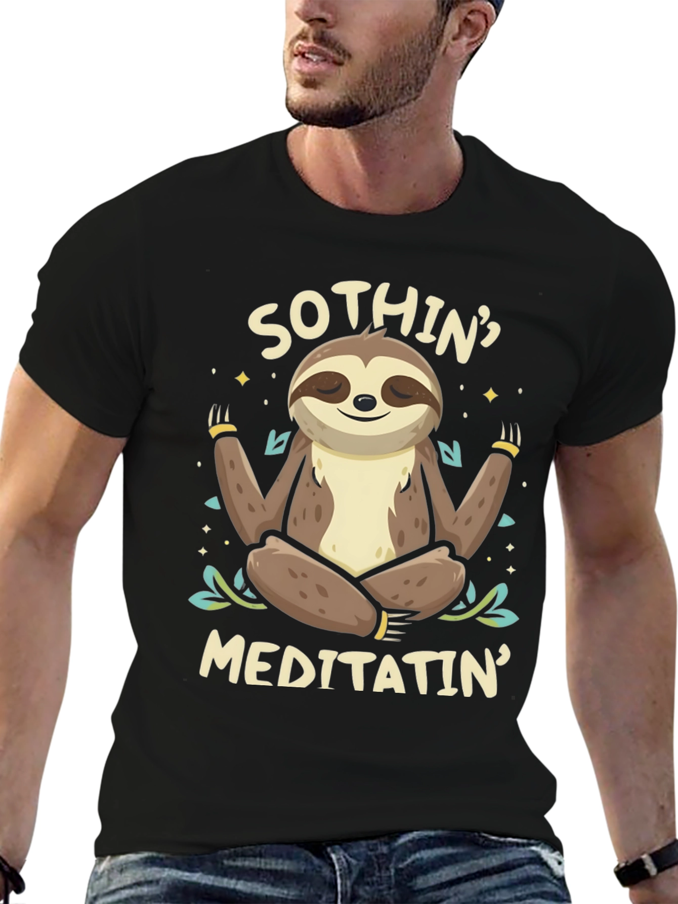 Mens Sothin Meditatin Sloth Graphic T-Shirt