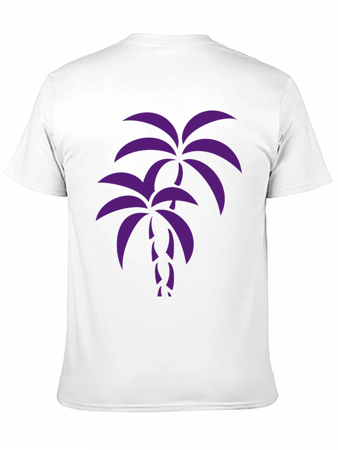 Purple Palm Tree Graphic Black Tee