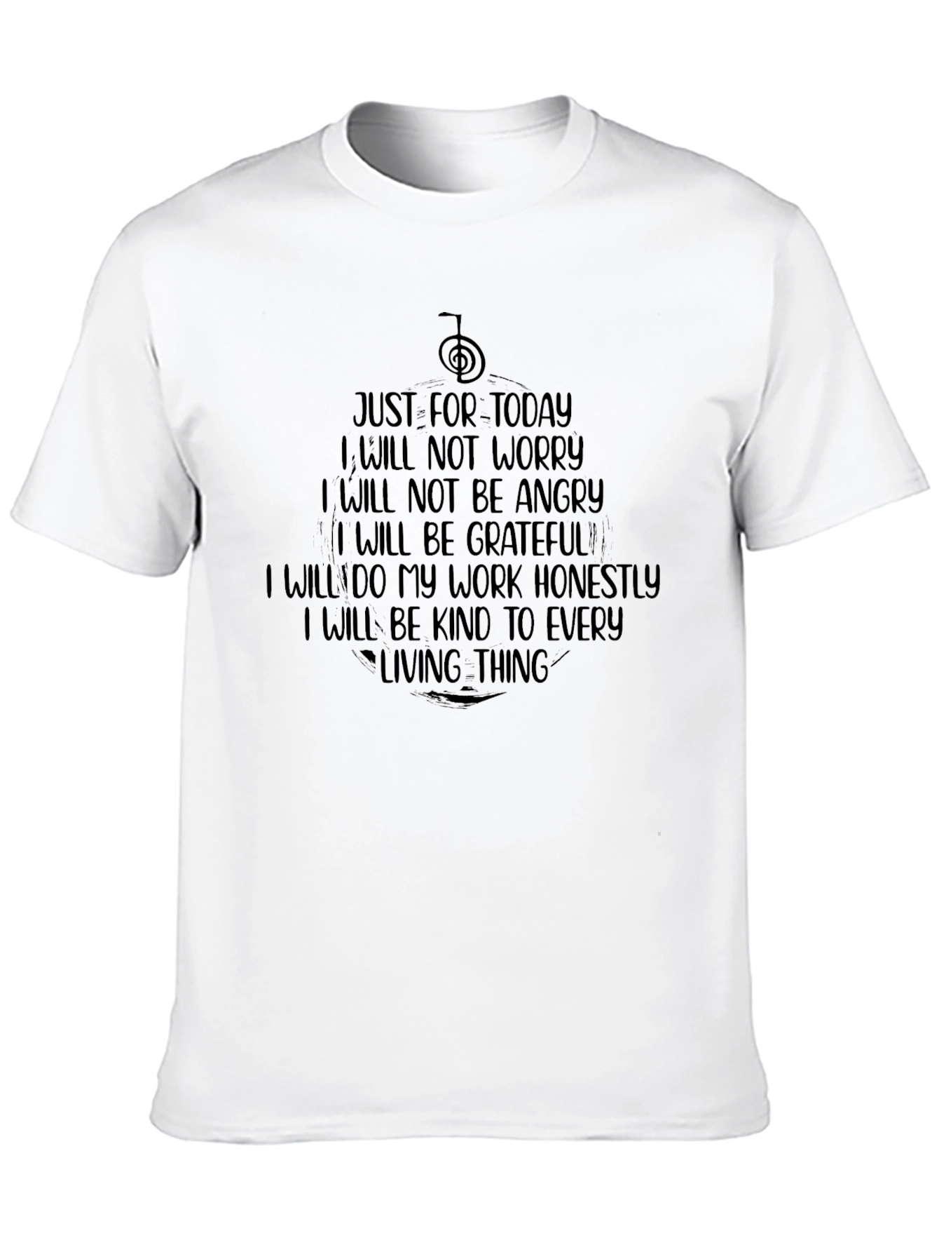 Inspirational Black T-Shirt - Just for Today