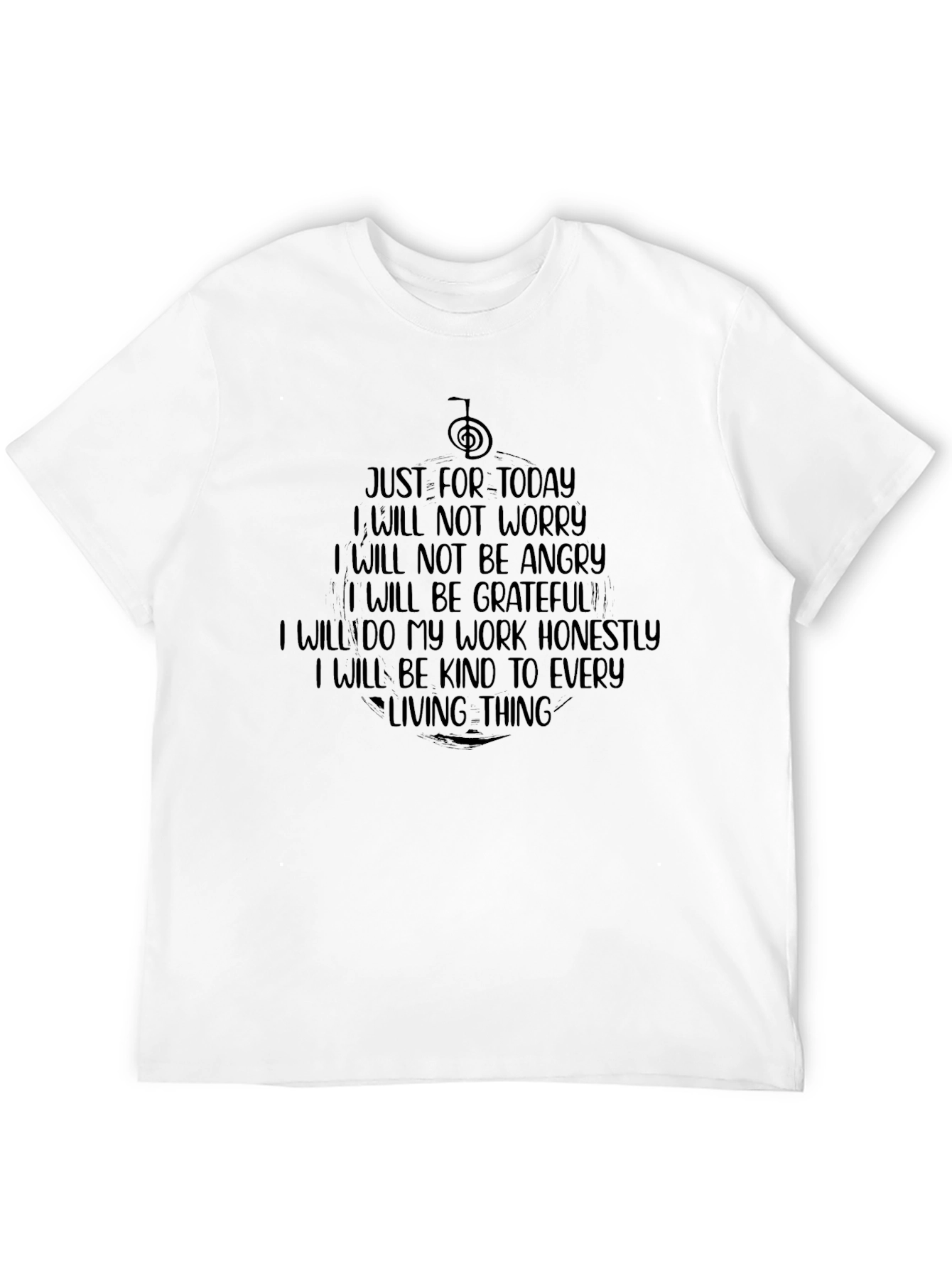 Inspirational Black T-Shirt - Just for Today