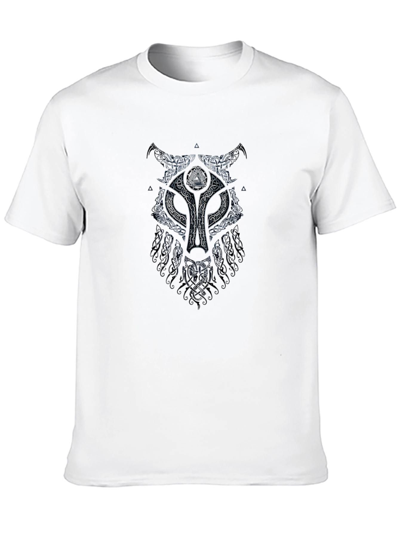 Norse Wolf Graphic T-Shirt - Black