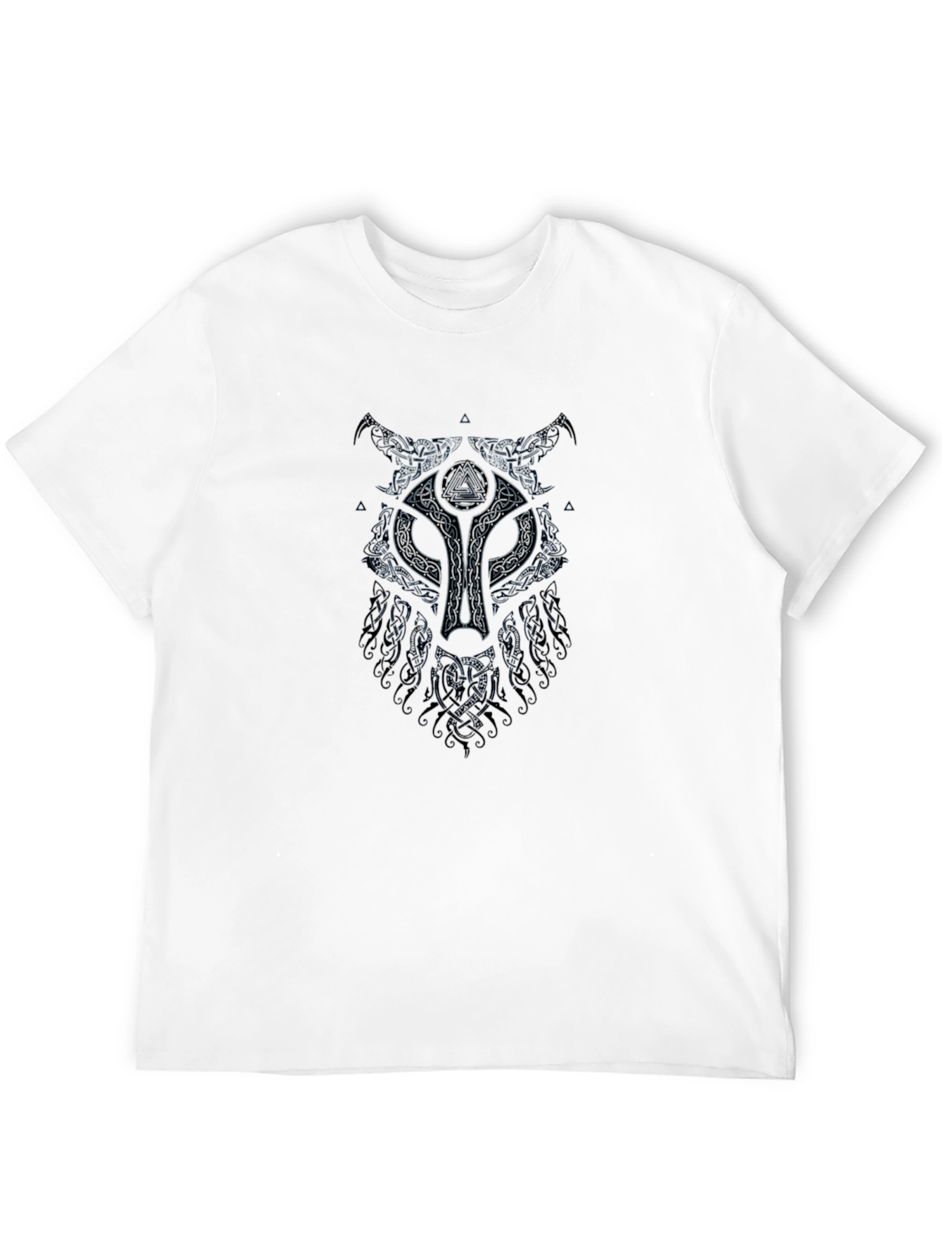 Norse Wolf Graphic T-Shirt - Black
