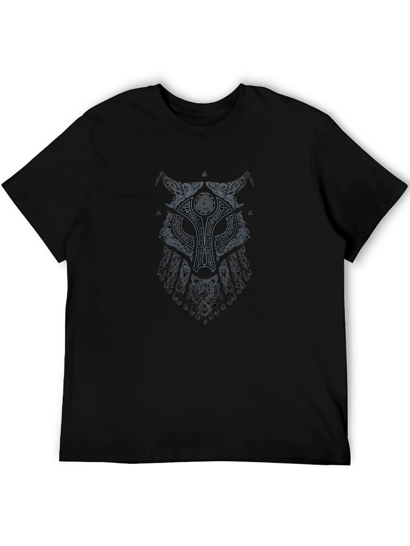 Norse Wolf Graphic T-Shirt - Black
