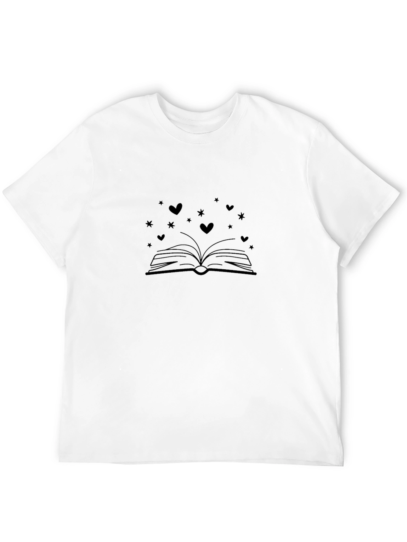 Book Lovers T-Shirt - Open Book with Hearts