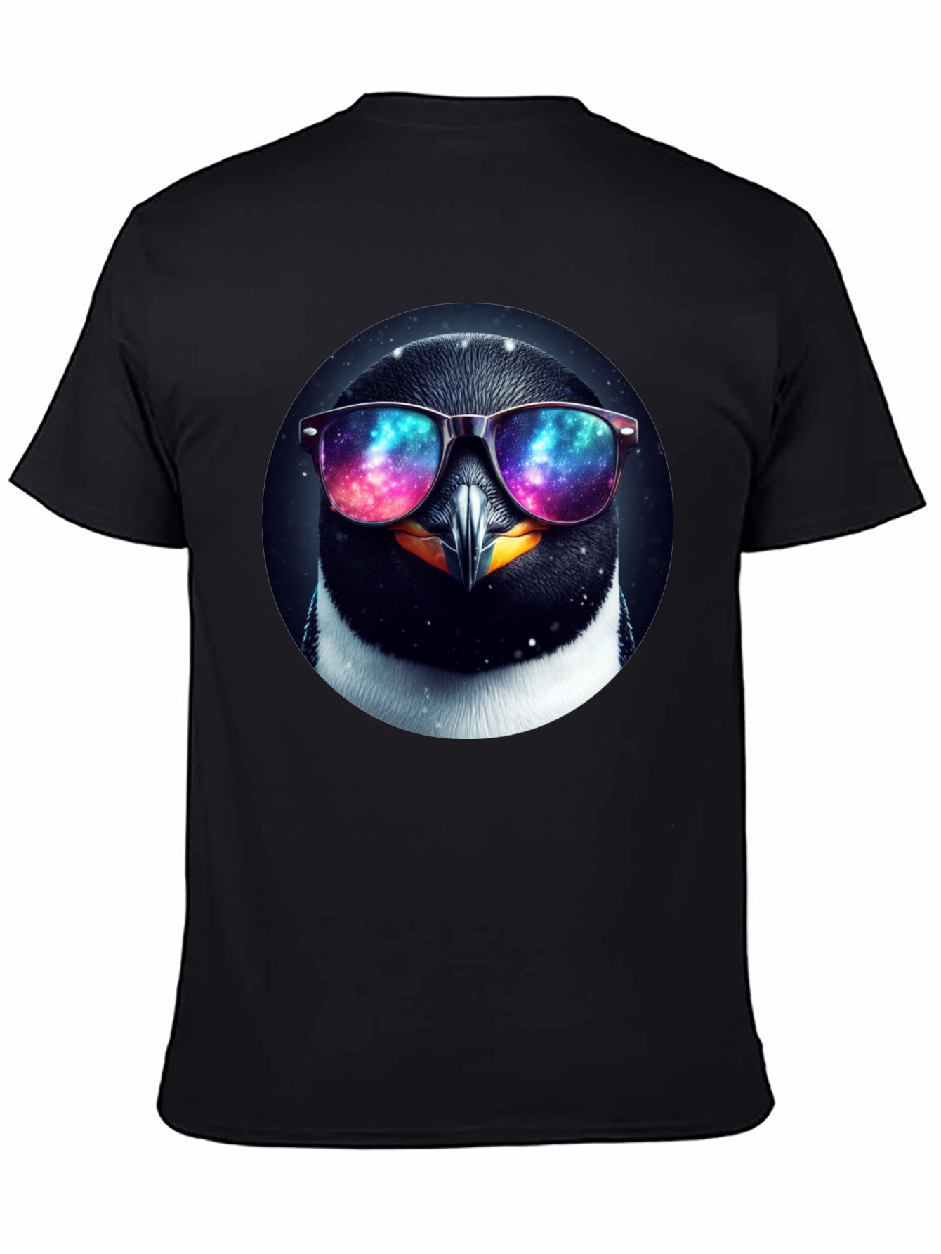 Cool Penguin Galaxy Sunglasses Graphic T-Shirt