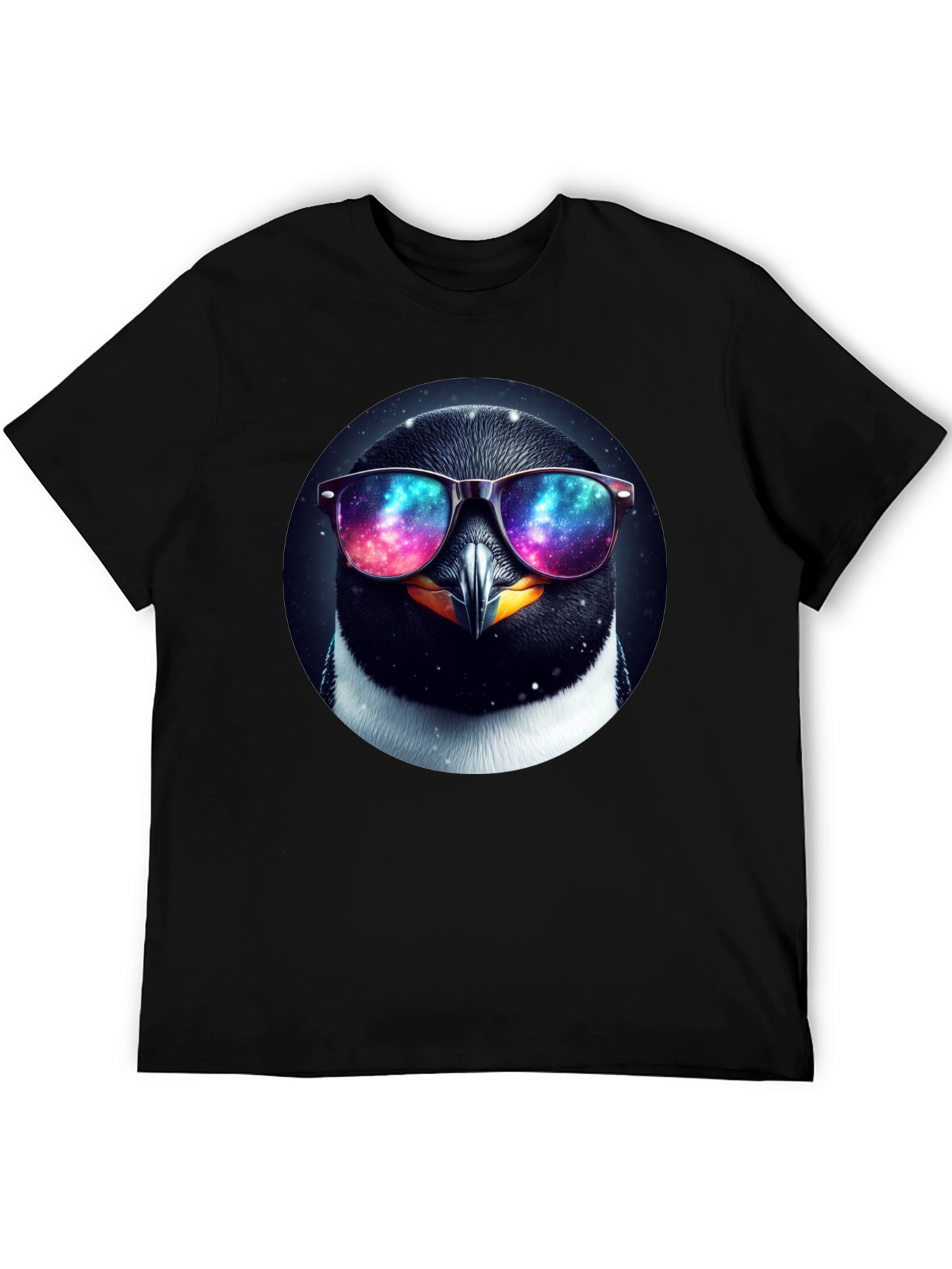 Cool Penguin Galaxy Sunglasses Graphic T-Shirt